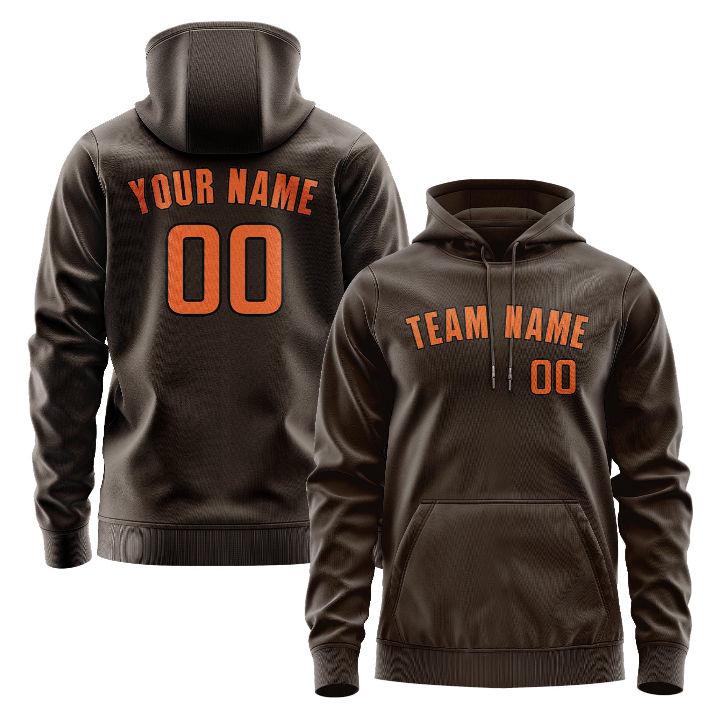 Maßgeschneidertes Braun Orange Hoodie