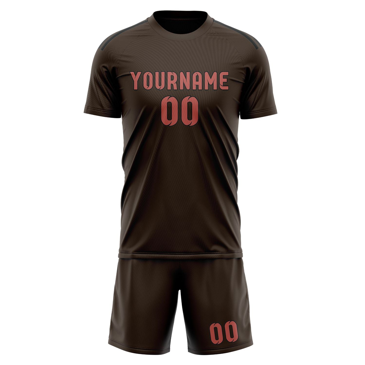 Maßgeschneidertes Professionelles Braun Kupferrose Fußballtrikot-Set
