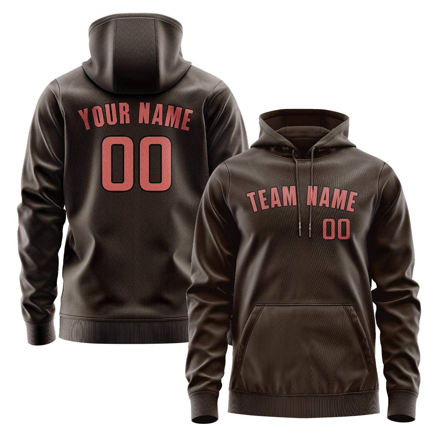 Maßgeschneidertes Braun Kupferrose Hoodie