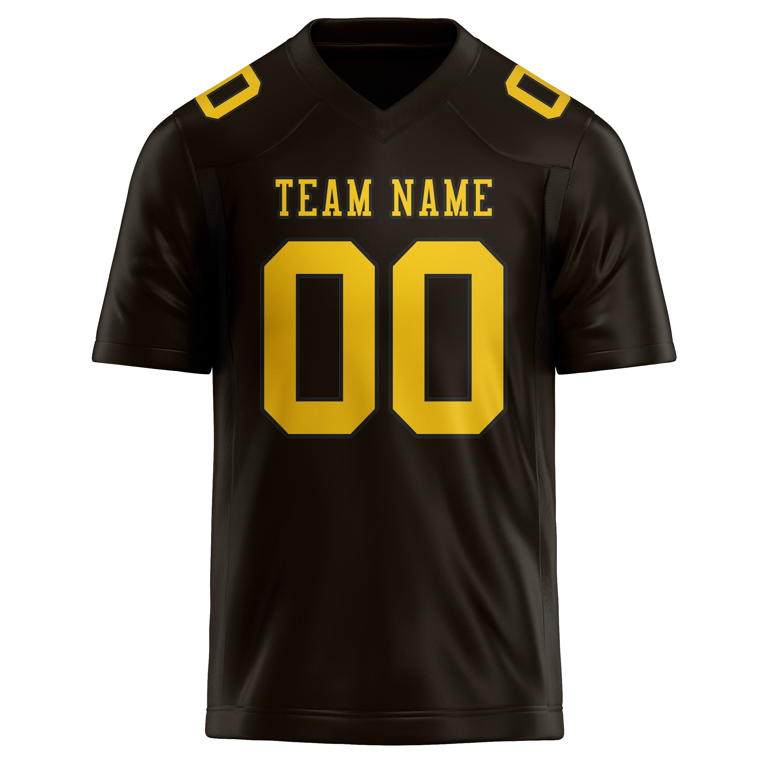 Maßgeschneidertes Professionelles Braun Gold Rugbytrikot