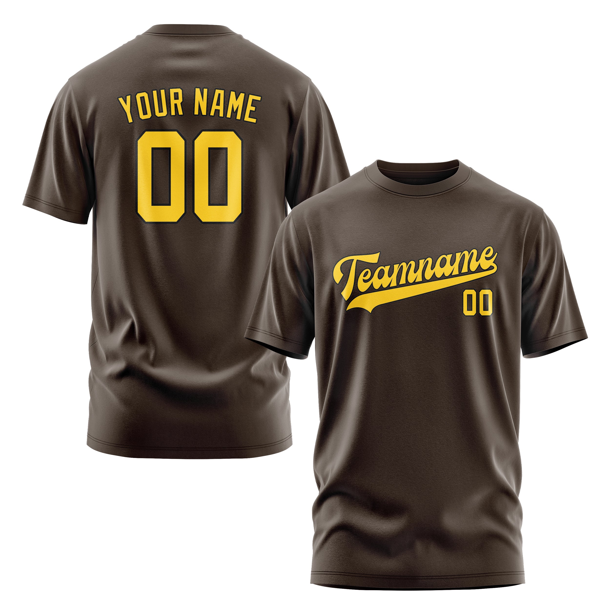 Maßgeschneidertes Braun Gold T-Shirt