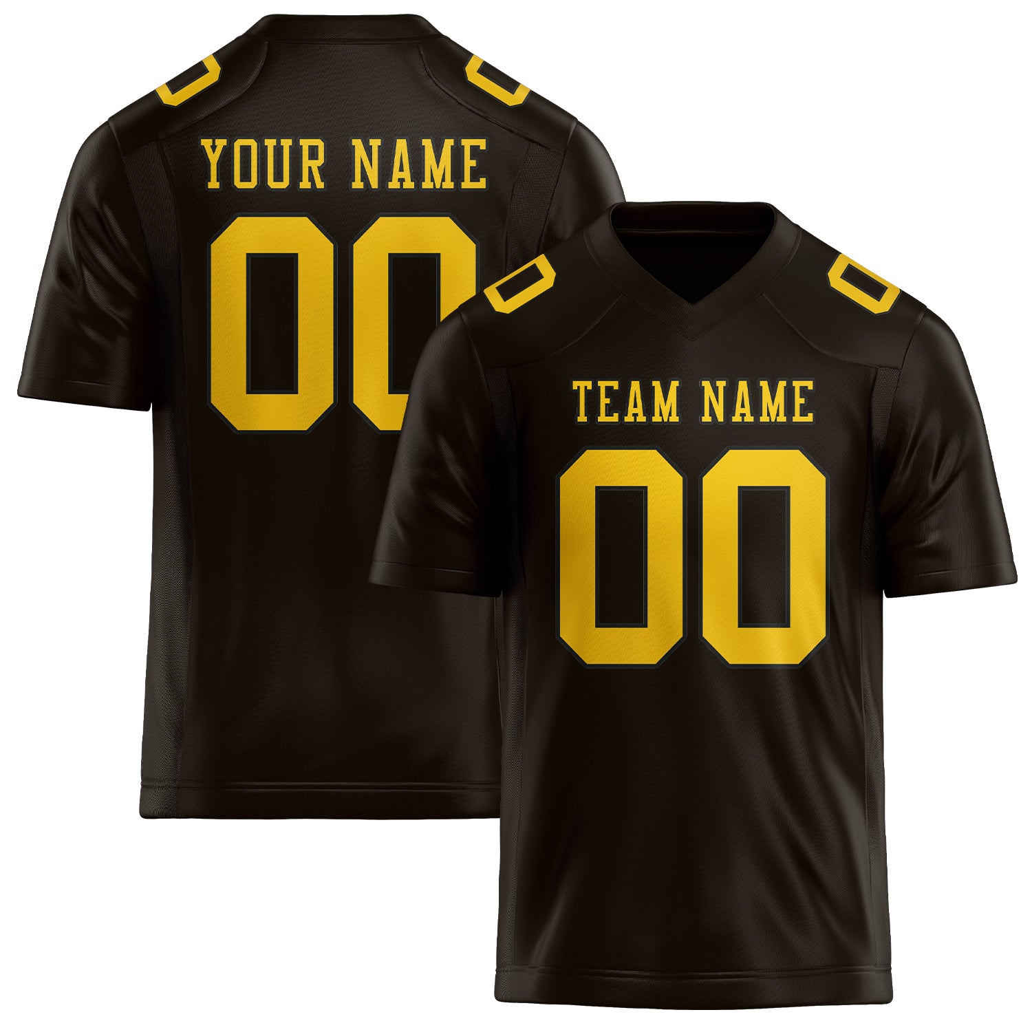 Maßgeschneidertes Professionelles Braun Gold Rugbytrikot