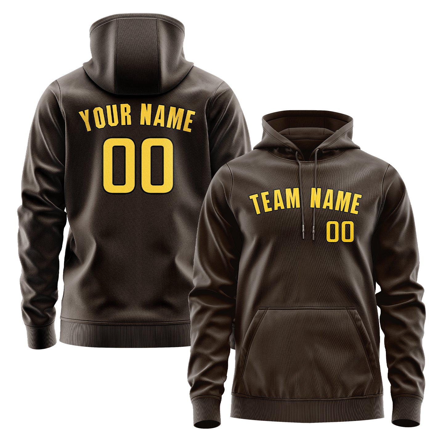 Maßgeschneidertes Braun Gold Hoodie