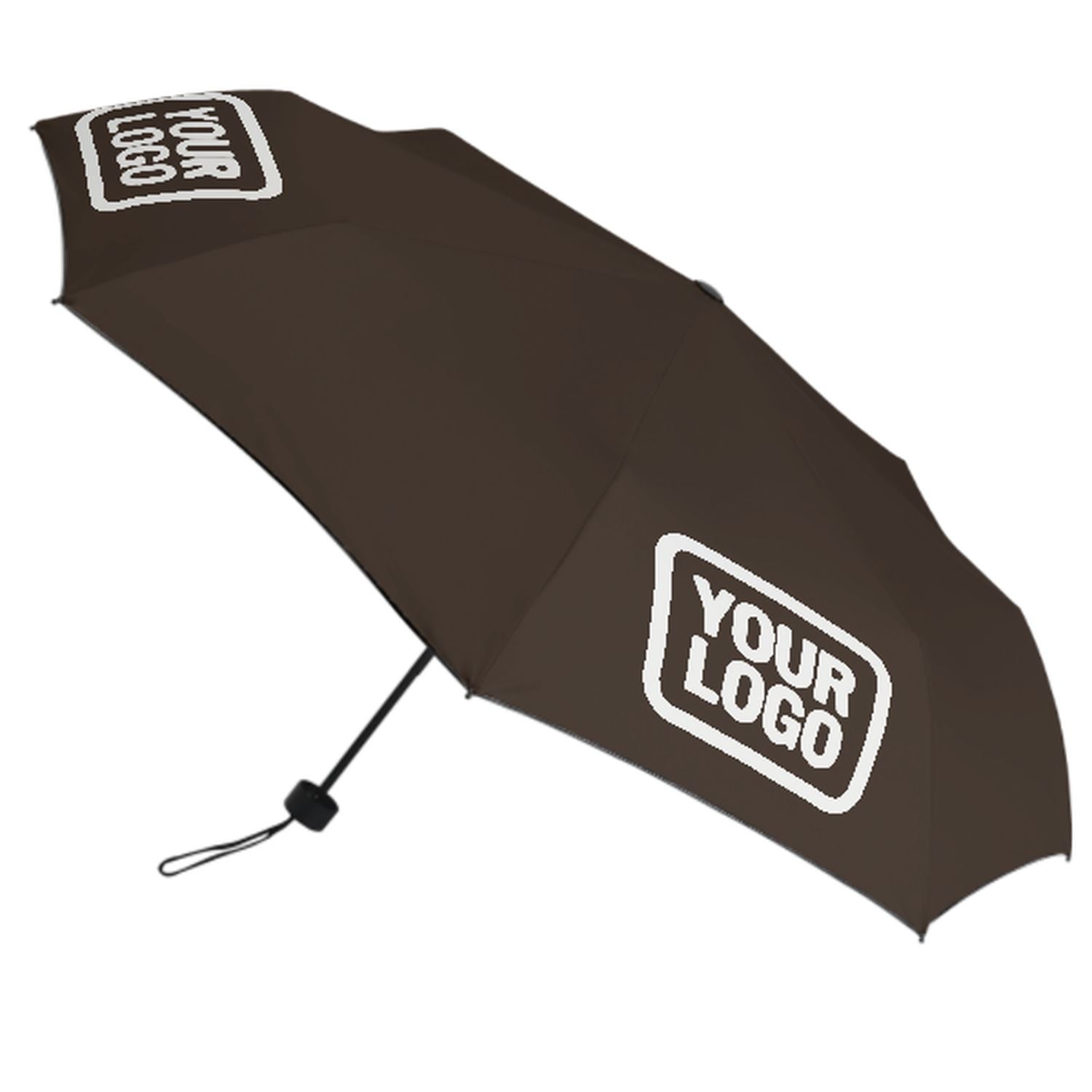 Maßgeschneidertes Braun Weiß Automatik-Regenschirm