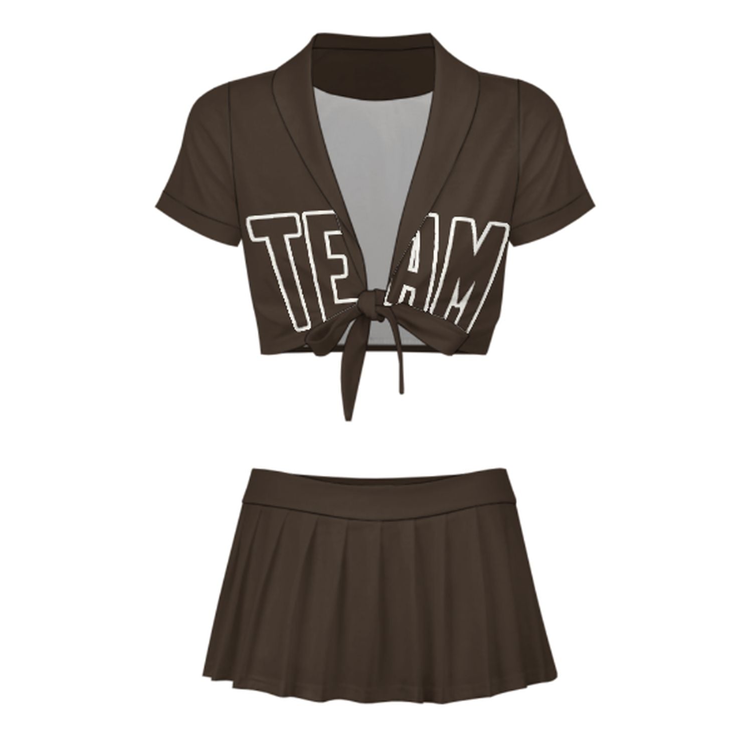 Maßgeschneidertes Braun Braun Cheerleader Outfit Set