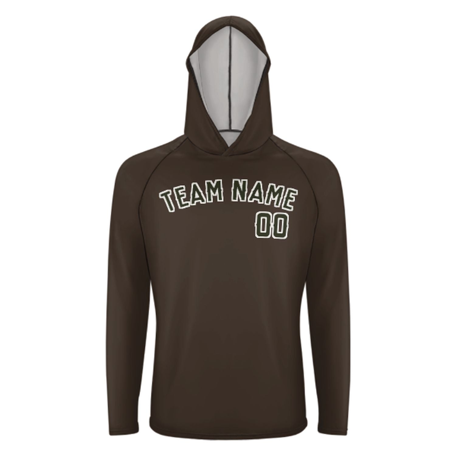 Maßgeschneidertes Braun Dunkles Oliv UV-Hoodie