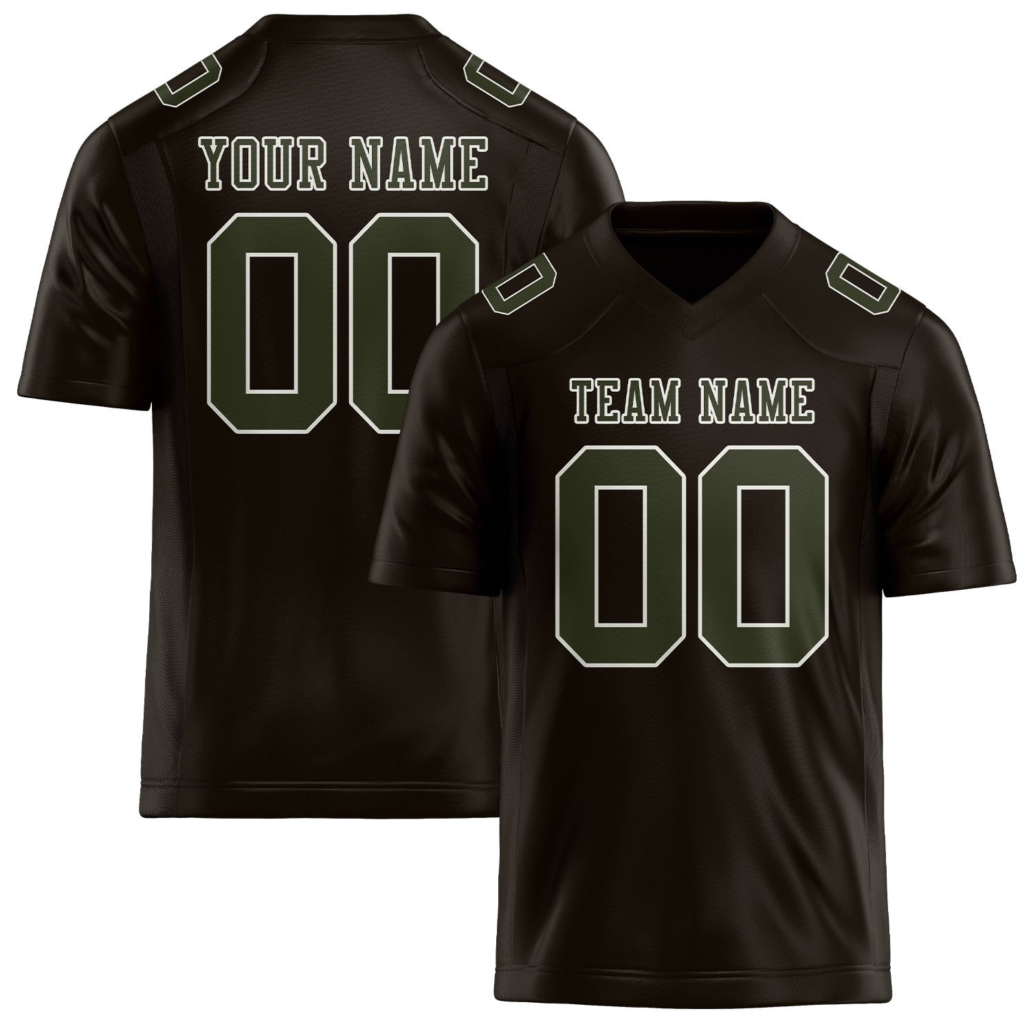 Maßgeschneidertes Professionelles Braun Dunkles Oliv Rugbytrikot