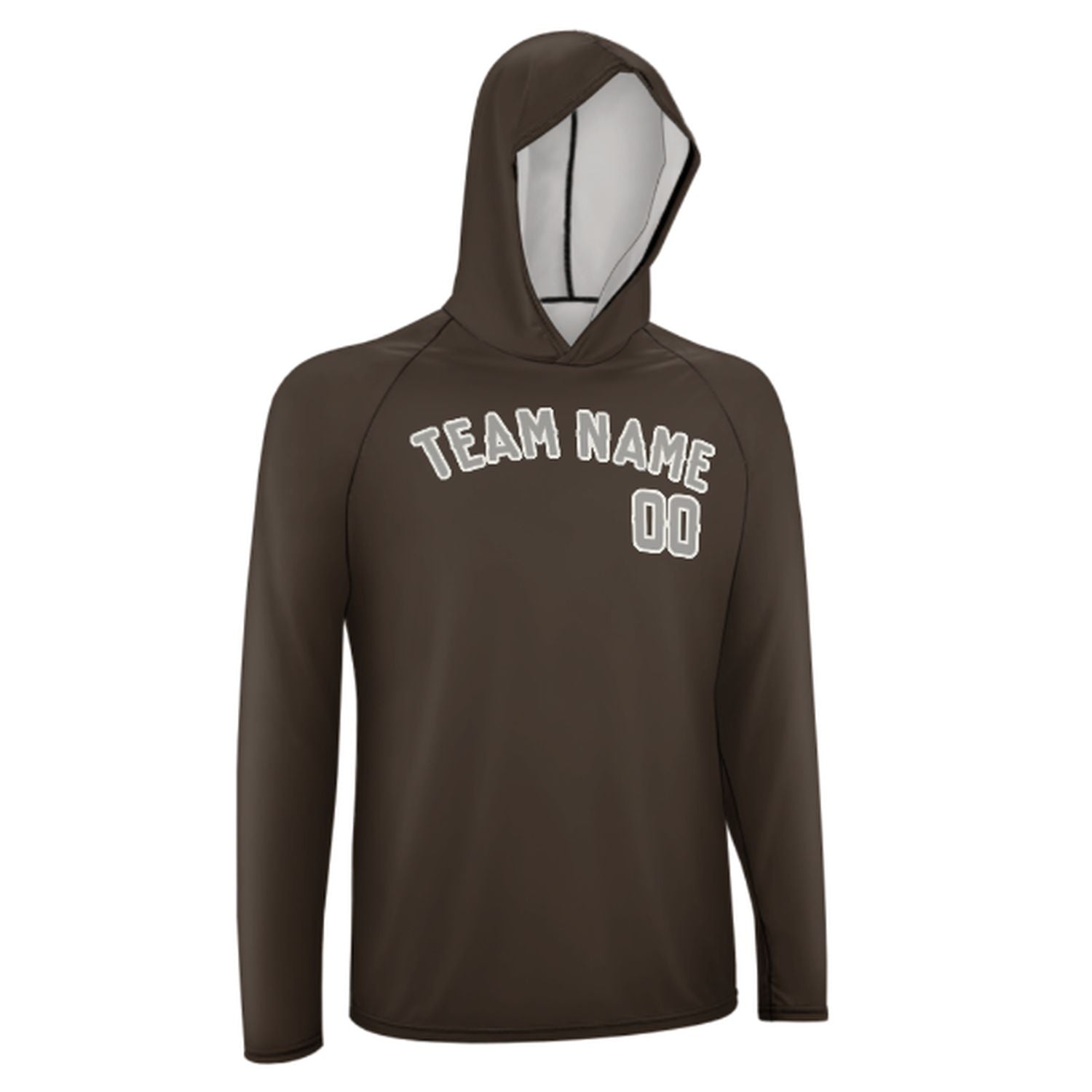 Maßgeschneidertes Braun Grau UV-Hoodie