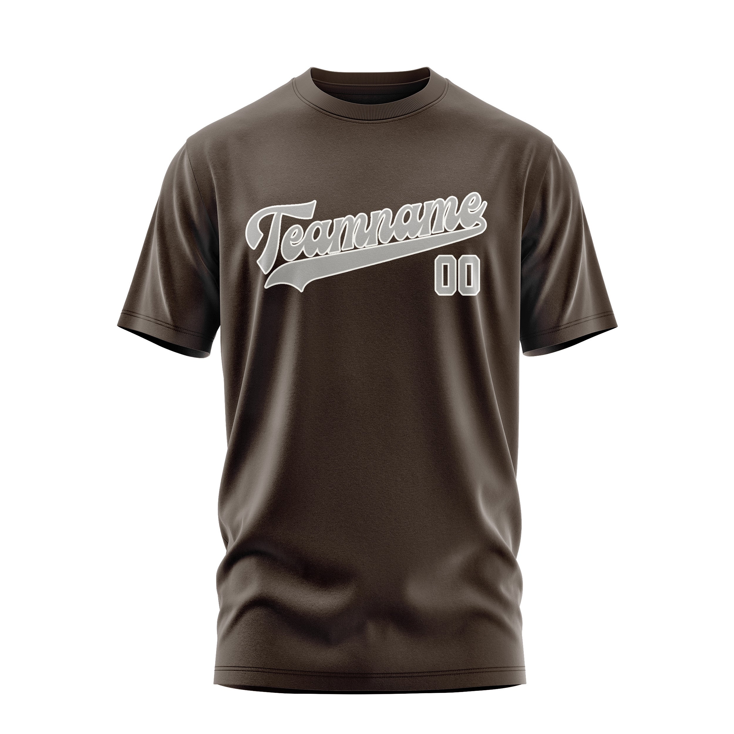 Maßgeschneidertes Braun Grau T-Shirt