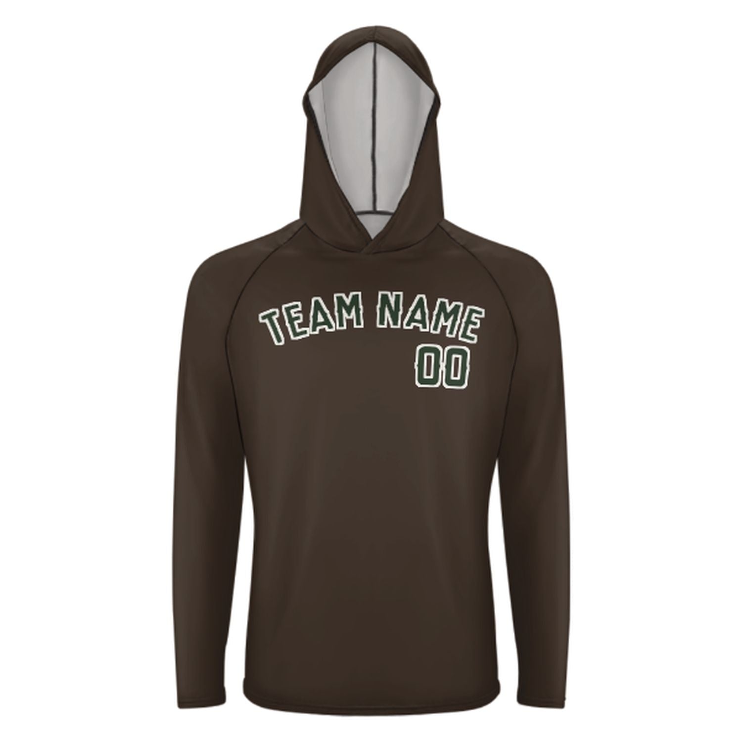 Maßgeschneidertes Braun Tannengrün UV-Hoodie