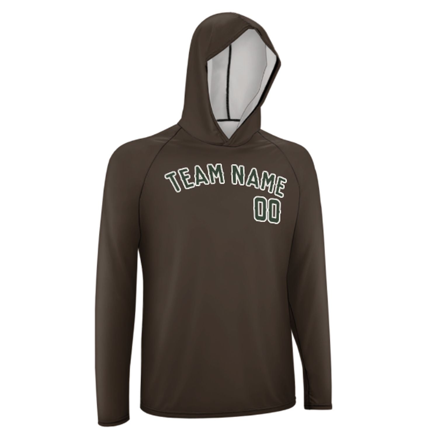 Maßgeschneidertes Braun Tannengrün UV-Hoodie