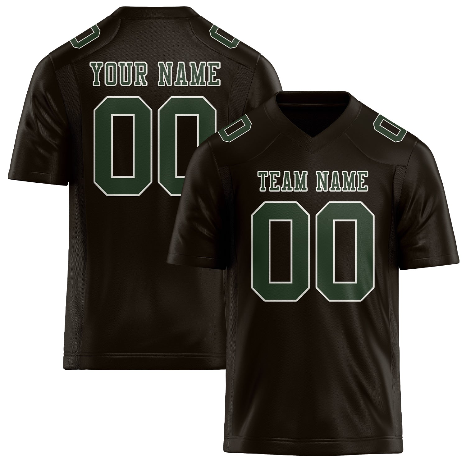 Maßgeschneidertes Professionelles Braun Tannengrün Rugbytrikot