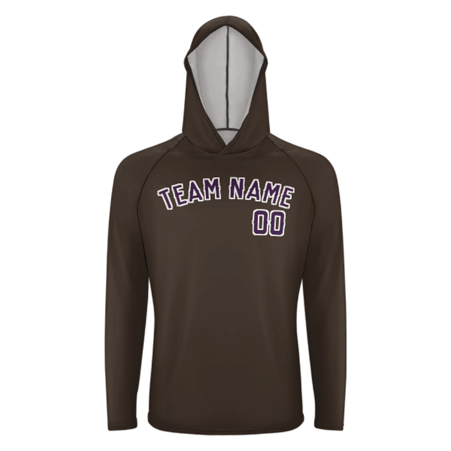 Maßgeschneidertes Braun Lila UV-Hoodie