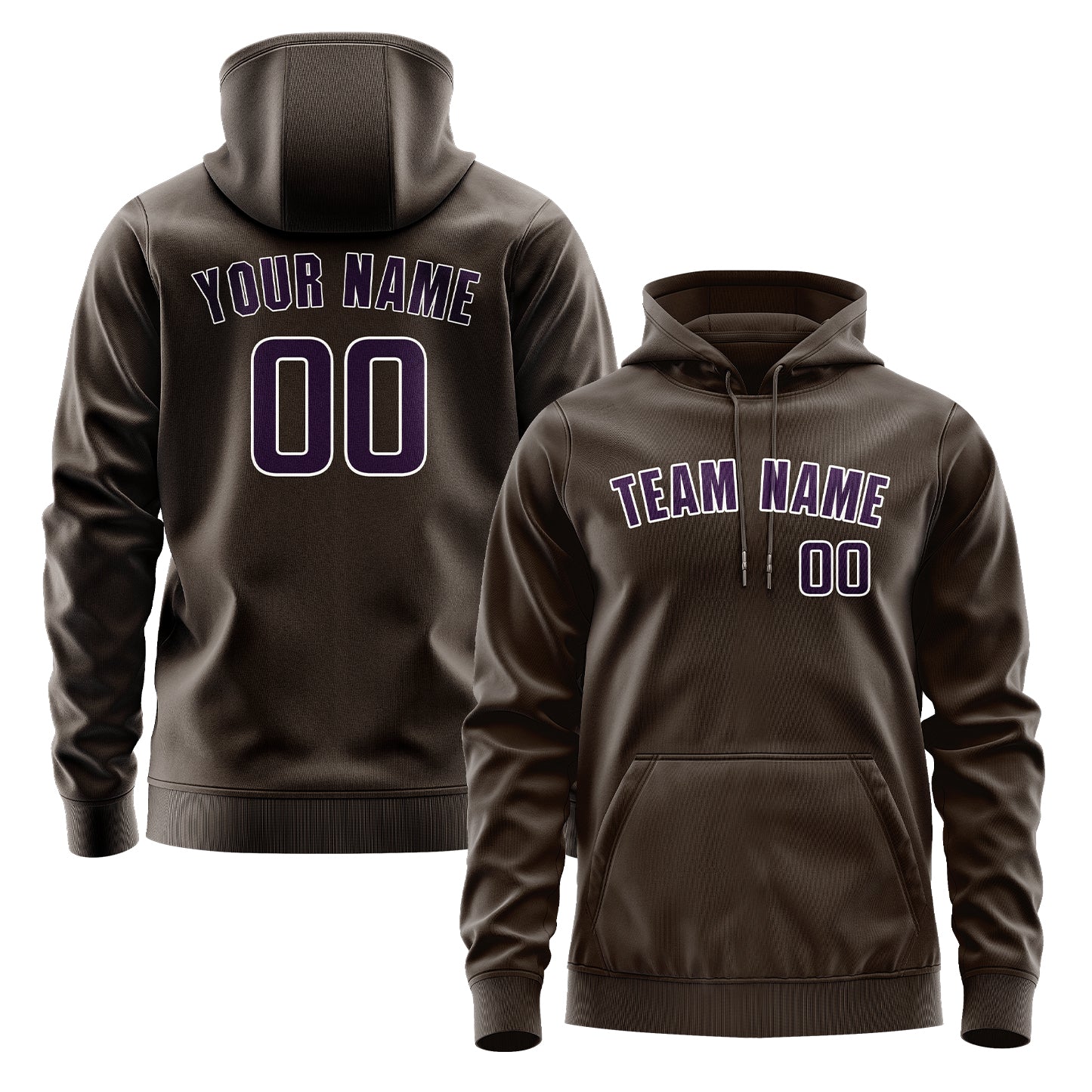 Maßgeschneidertes Braun Lila Hoodie