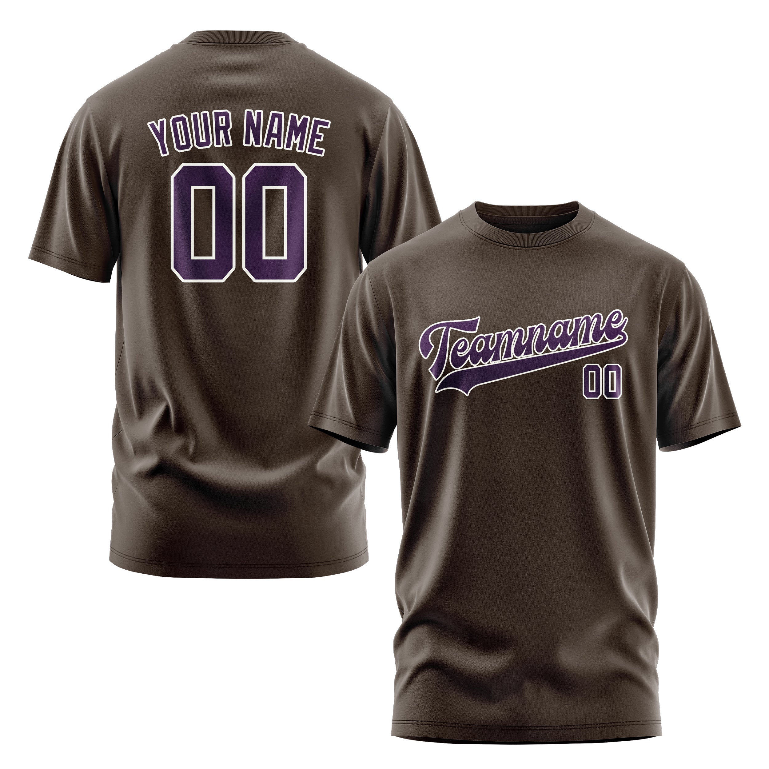 Maßgeschneidertes Braun Lila T-Shirt