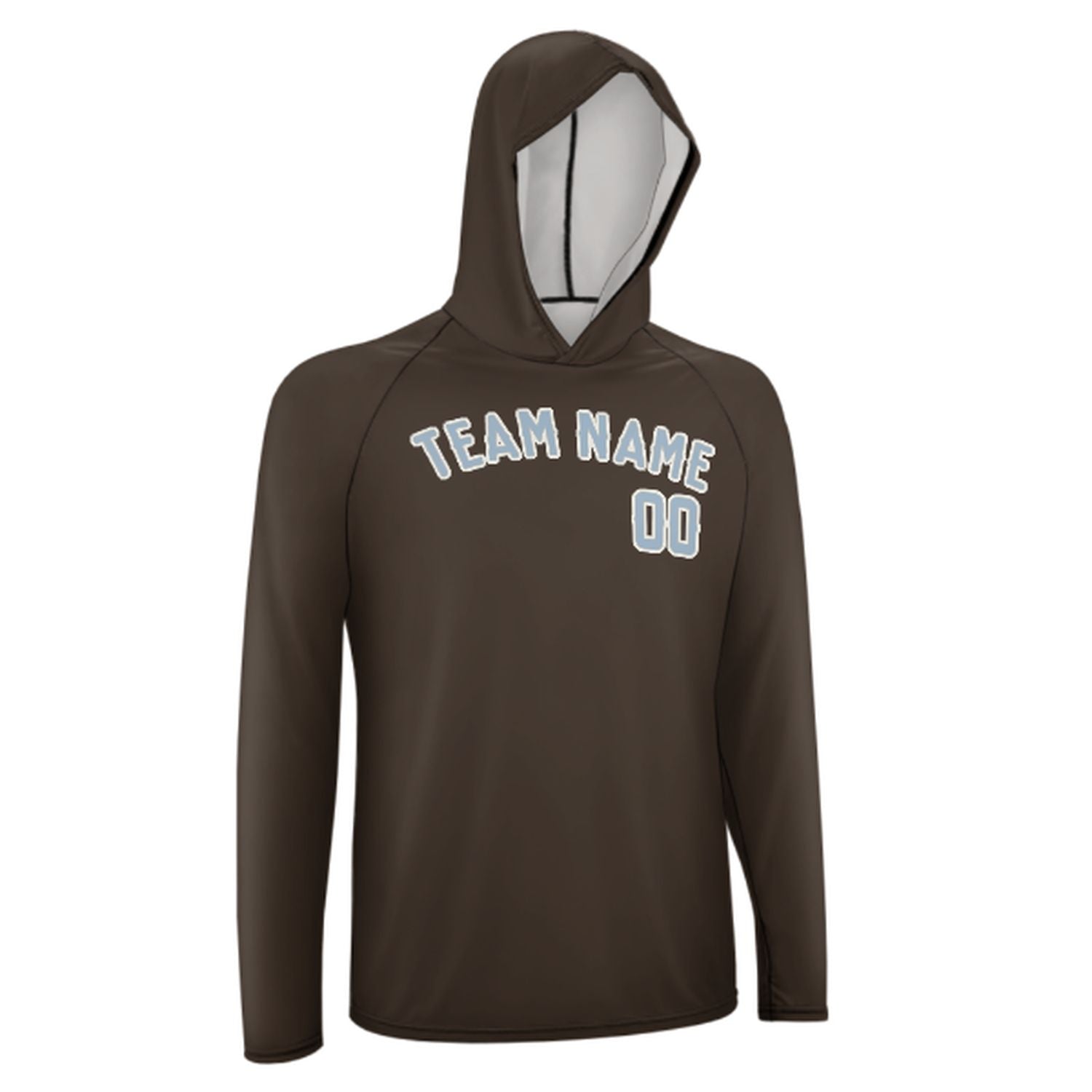 Maßgeschneidertes Braun Hellblau UV-Hoodie