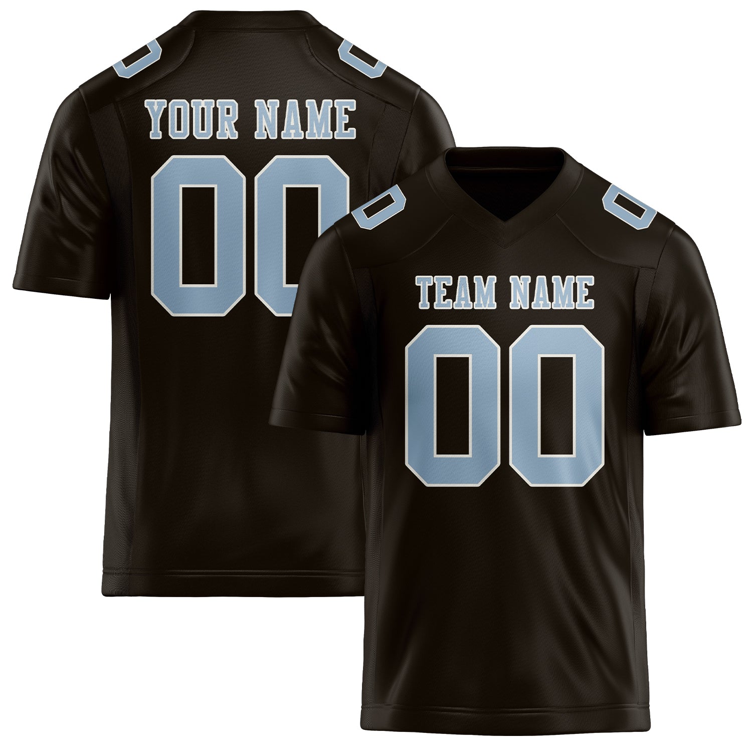 Maßgeschneidertes Professionelles Braun Hellblau Rugbytrikot