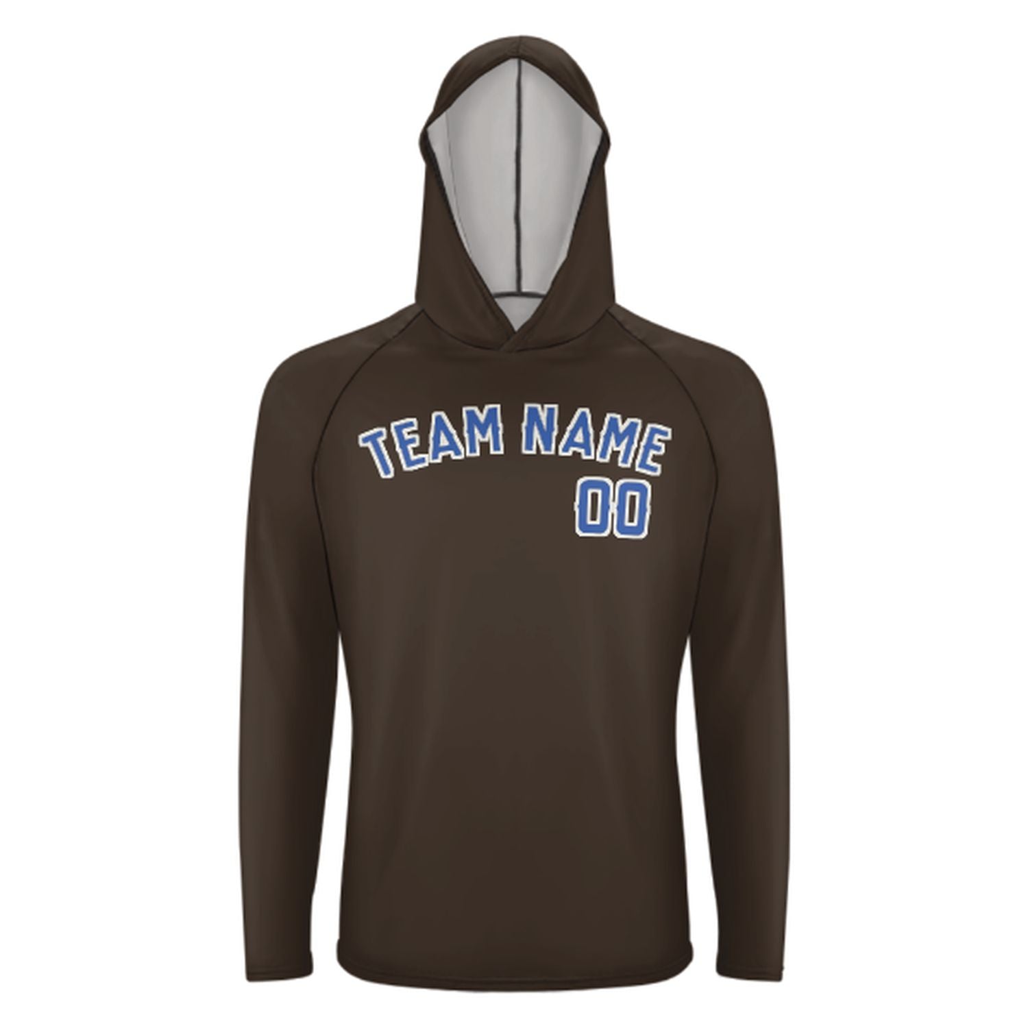 Maßgeschneidertes Braun Himmelblau UV-Hoodie