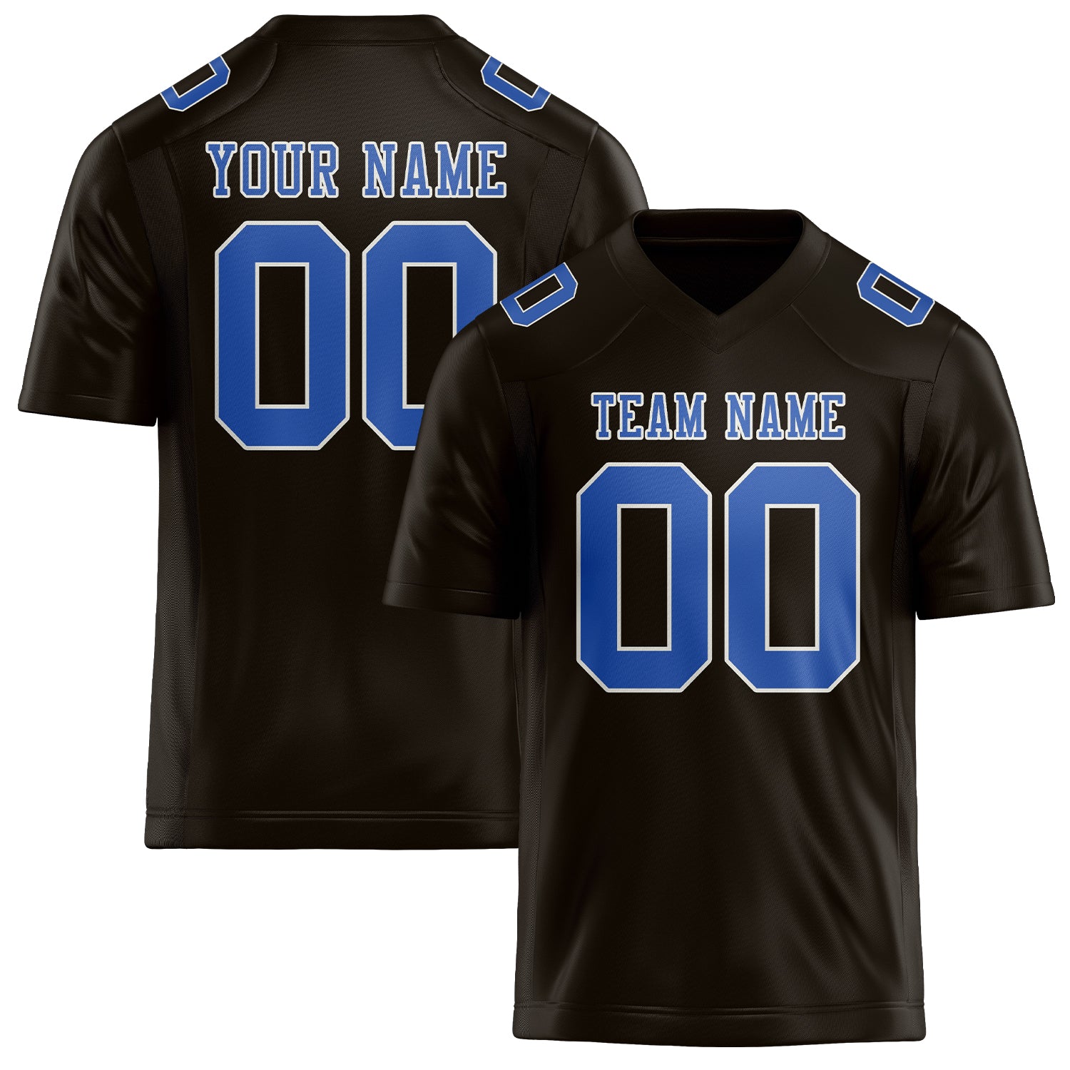 Maßgeschneidertes Professionelles Braun Himmelblau Rugbytrikot