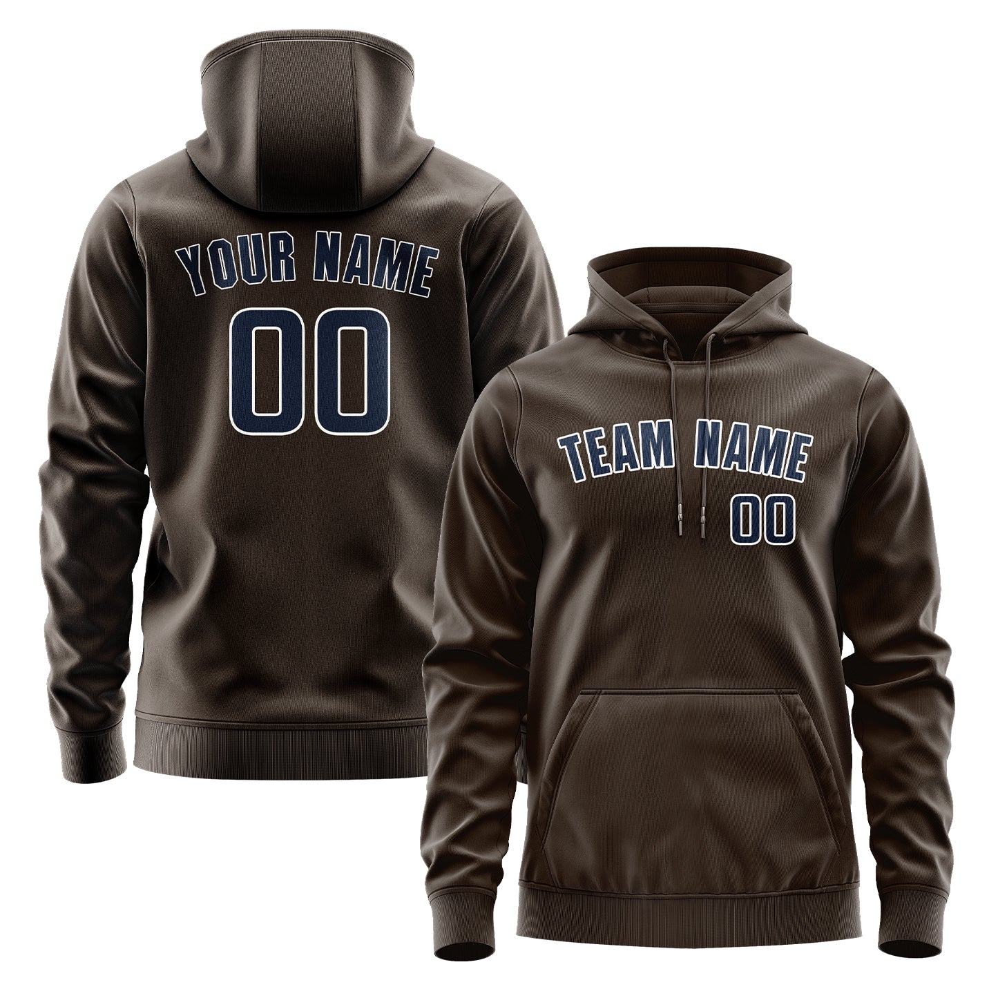 Maßgeschneidertes Braun Marineblau Hoodie