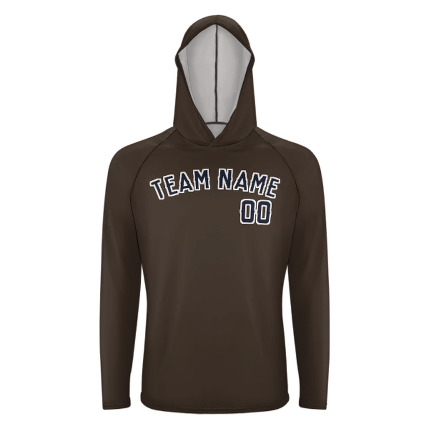 Maßgeschneidertes Braun Stahlblau UV-Hoodie