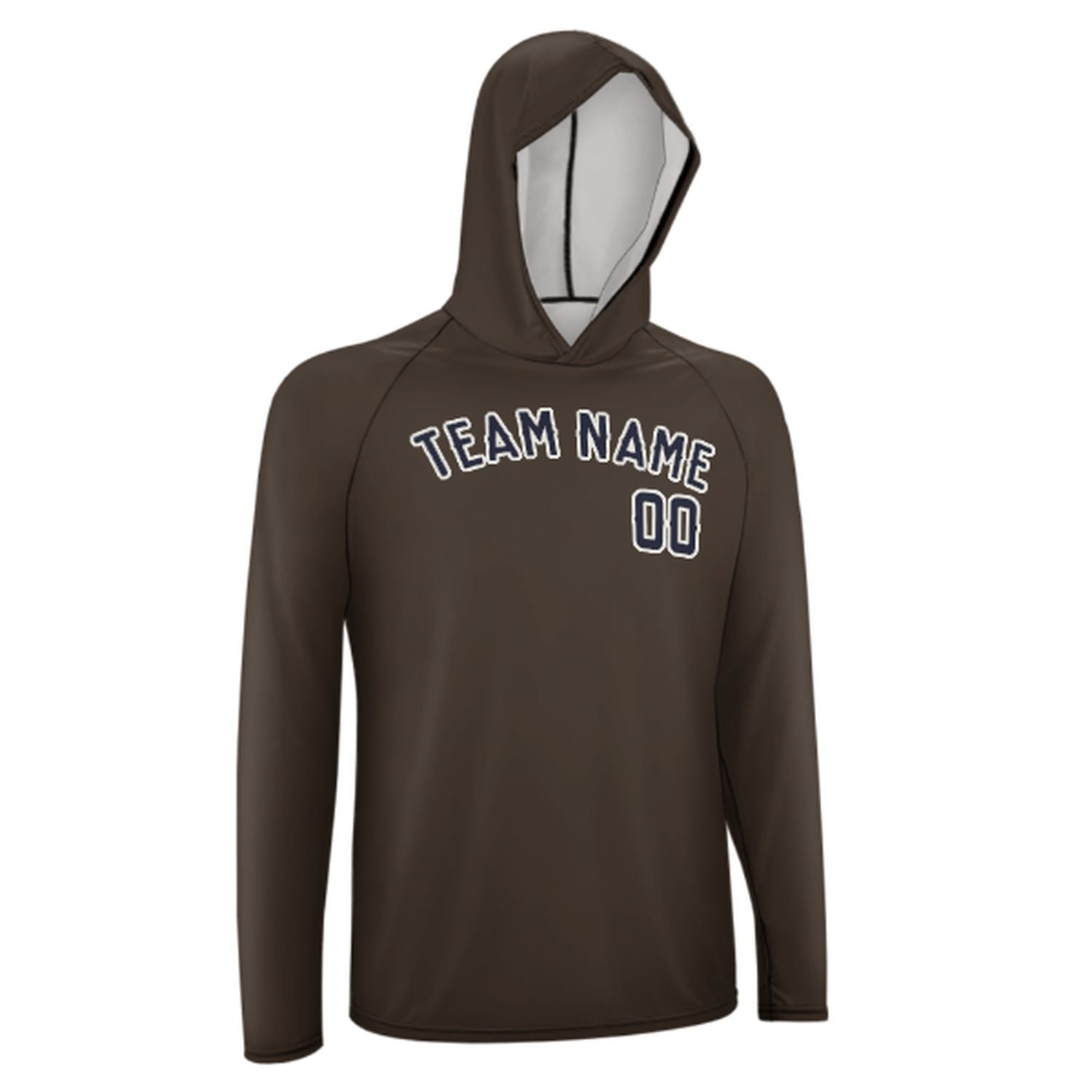 Maßgeschneidertes Braun Stahlblau UV-Hoodie