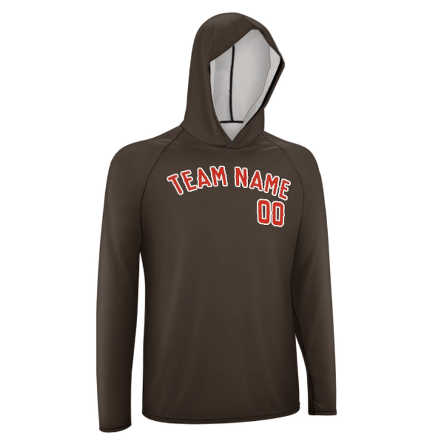 Maßgeschneidertes Braun Orangerot UV-Hoodie