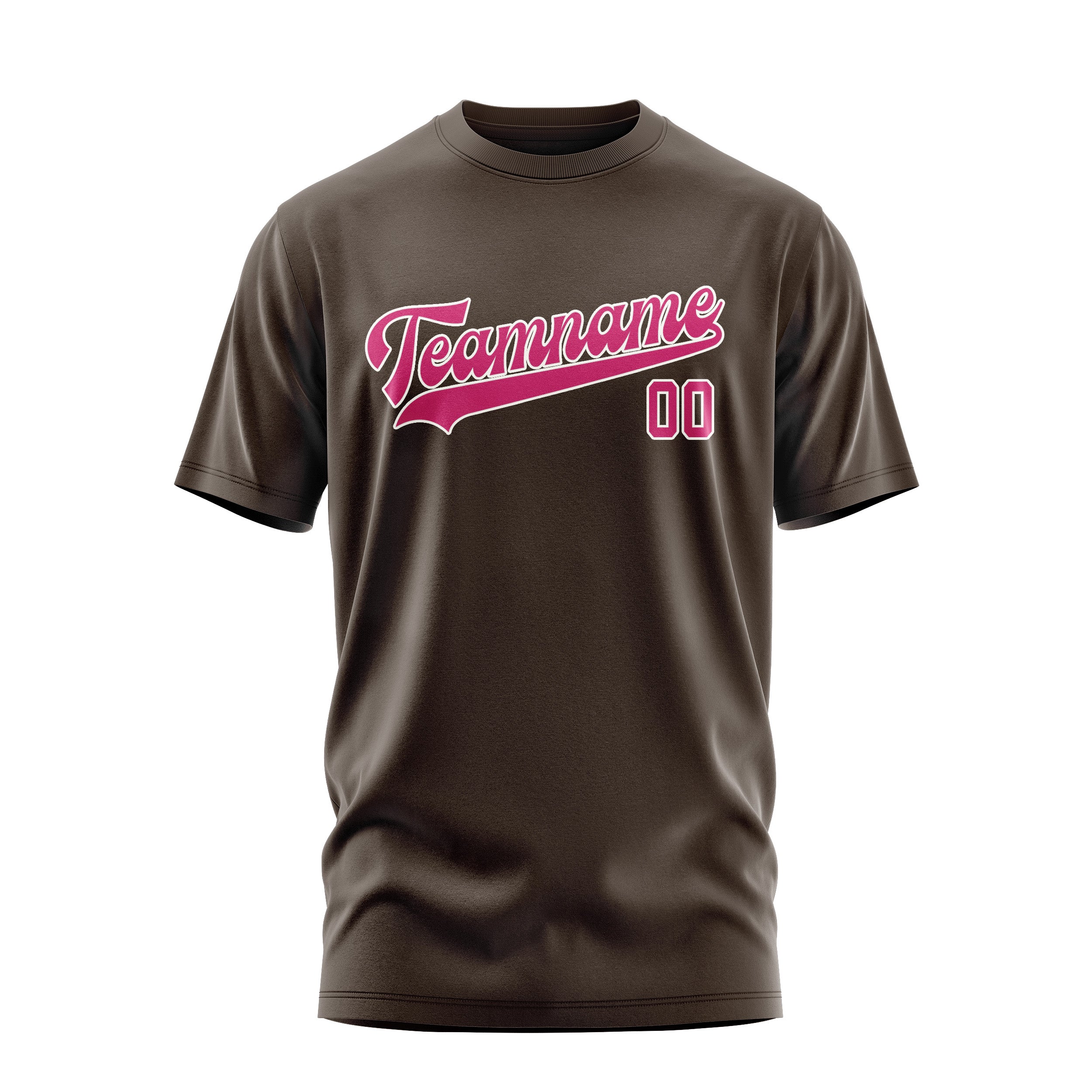 Maßgeschneidertes Braun Rosarot T-Shirt