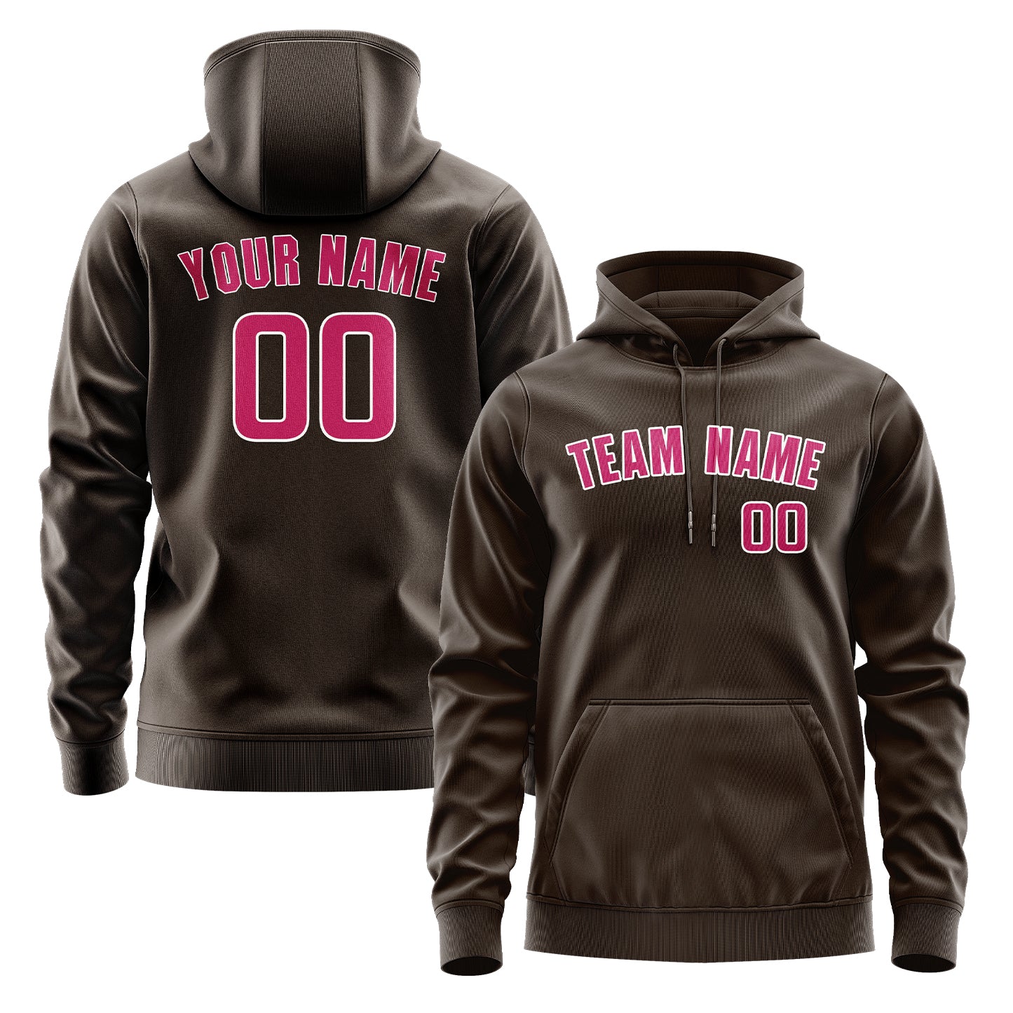 Maßgeschneidertes Braun Rosarot Hoodie