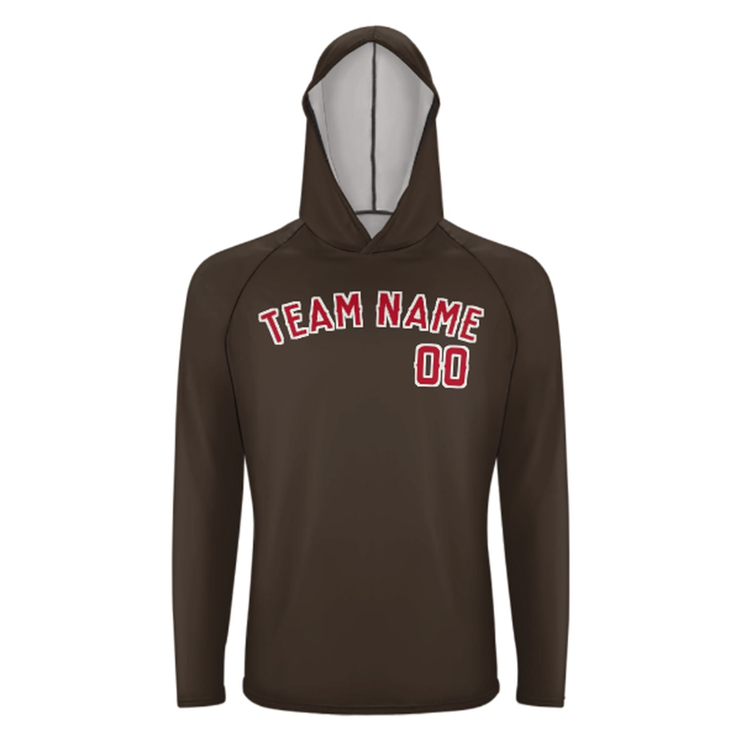 Maßgeschneidertes Braun Rot UV-Hoodie