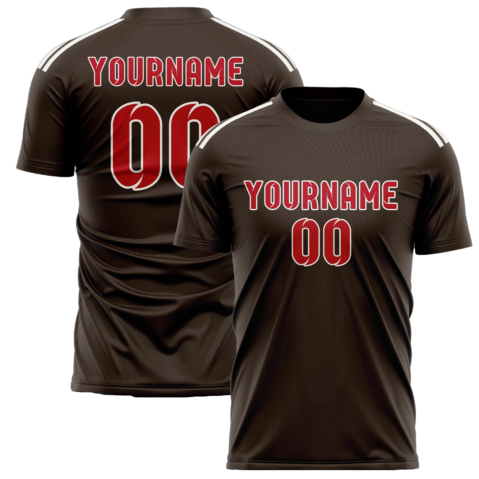 Benutzerdefiniertes Professionelles Braun Rot Fußballtrikot