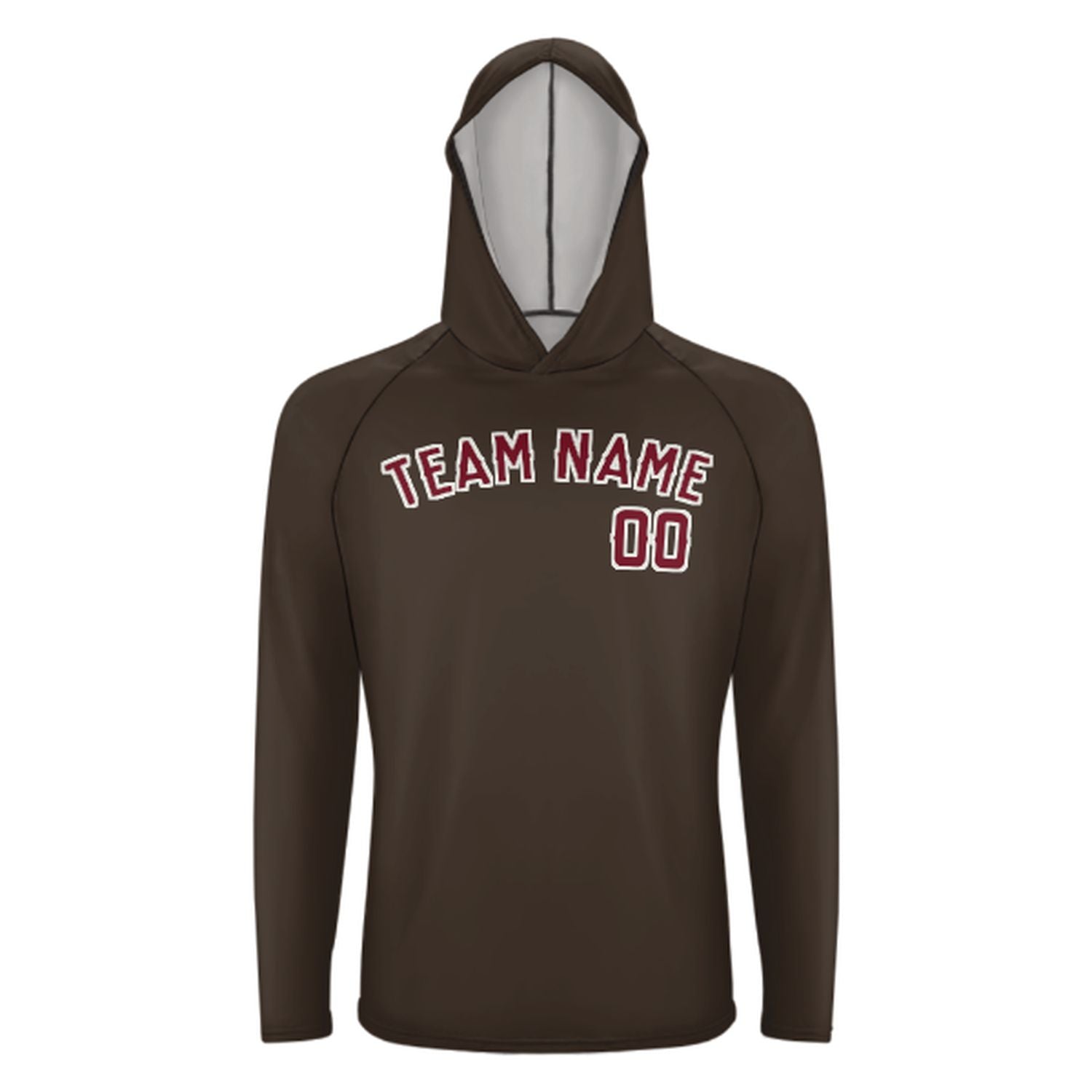Maßgeschneidertes Braun Karmesinrot UV-Hoodie