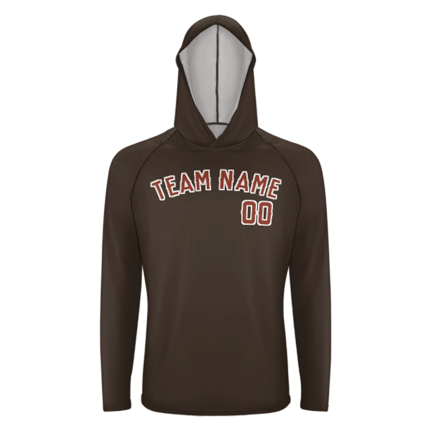 Maßgeschneidertes Braun Korallenrot UV-Hoodie