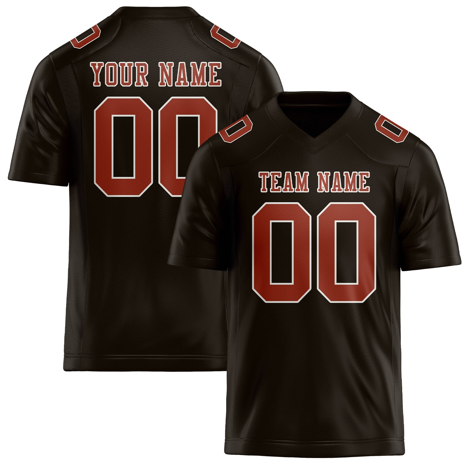 Maßgeschneidertes Professionelles Braun Korallenrot Rugbytrikot