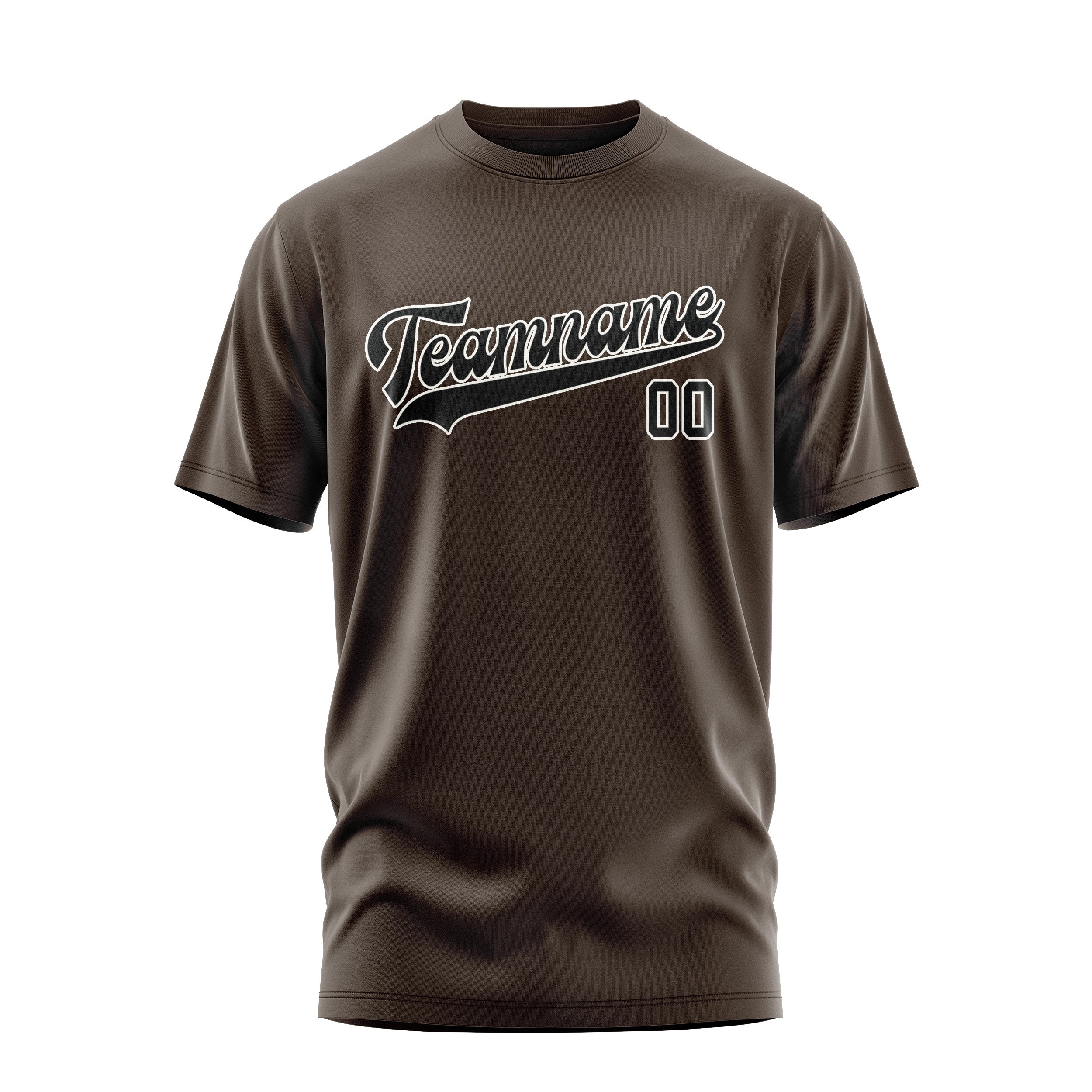 Maßgeschneidertes Braun Schwarz T-Shirt