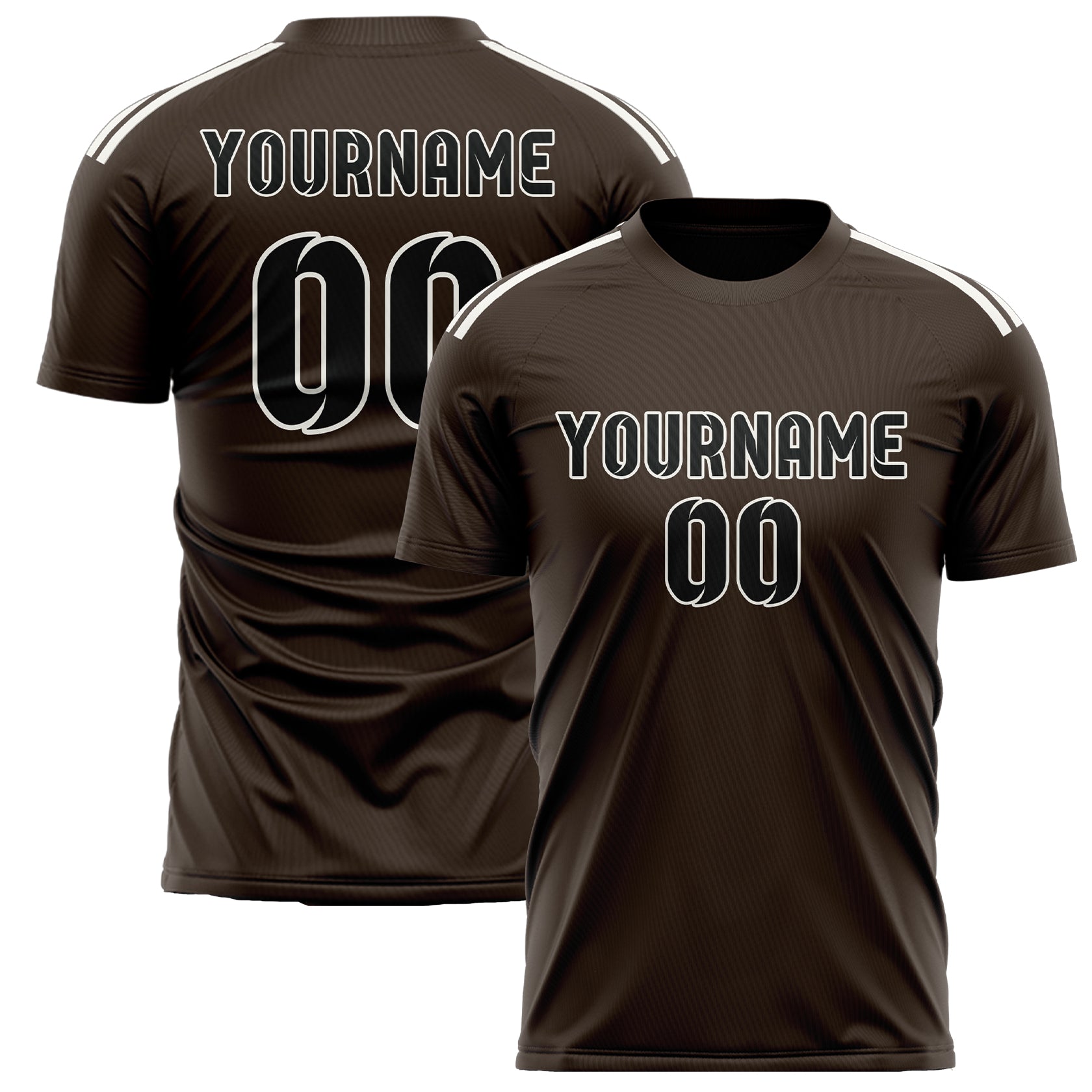 Benutzerdefiniertes Professionelles Braun Schwarz Fußballtrikot