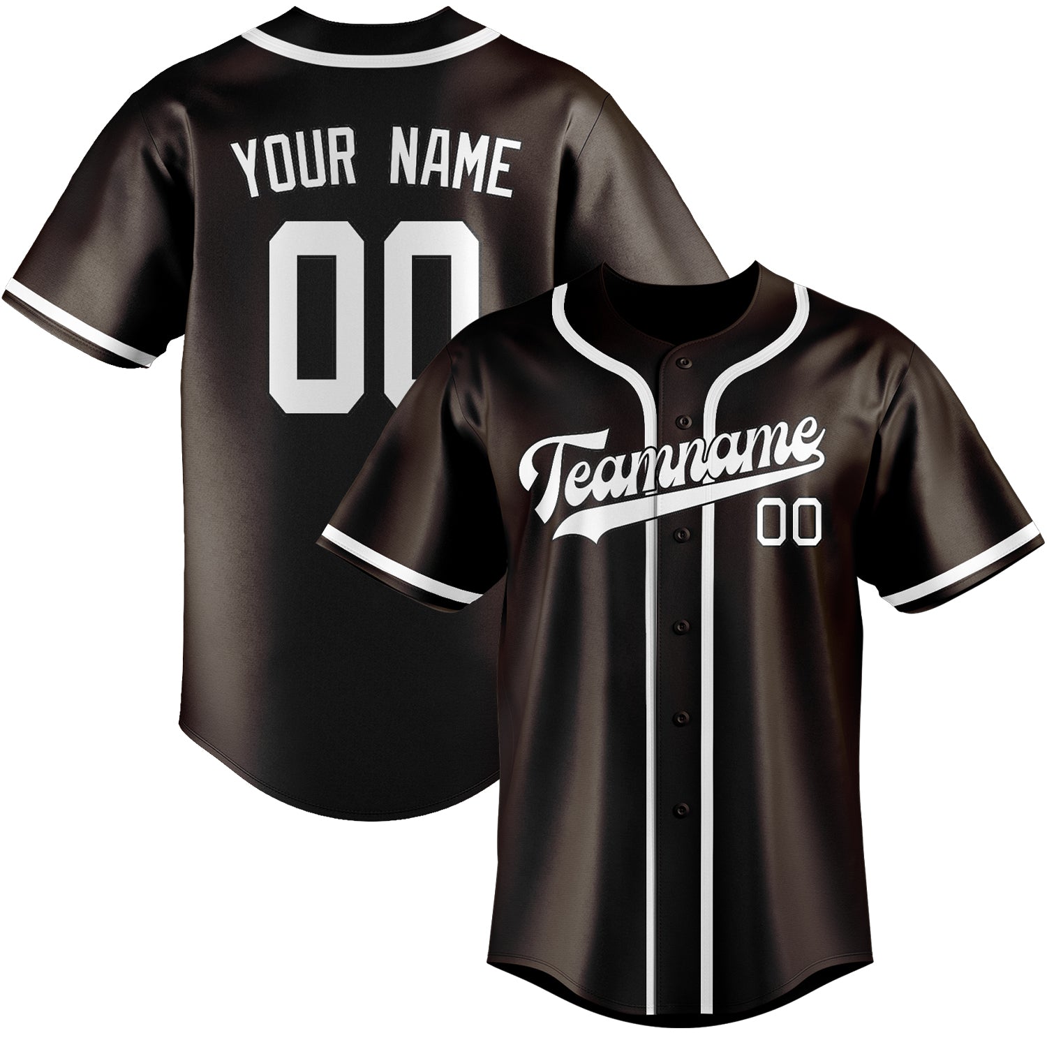 Benutzerdefiniertes Professionelles Braun Weiß Baseballtrikot