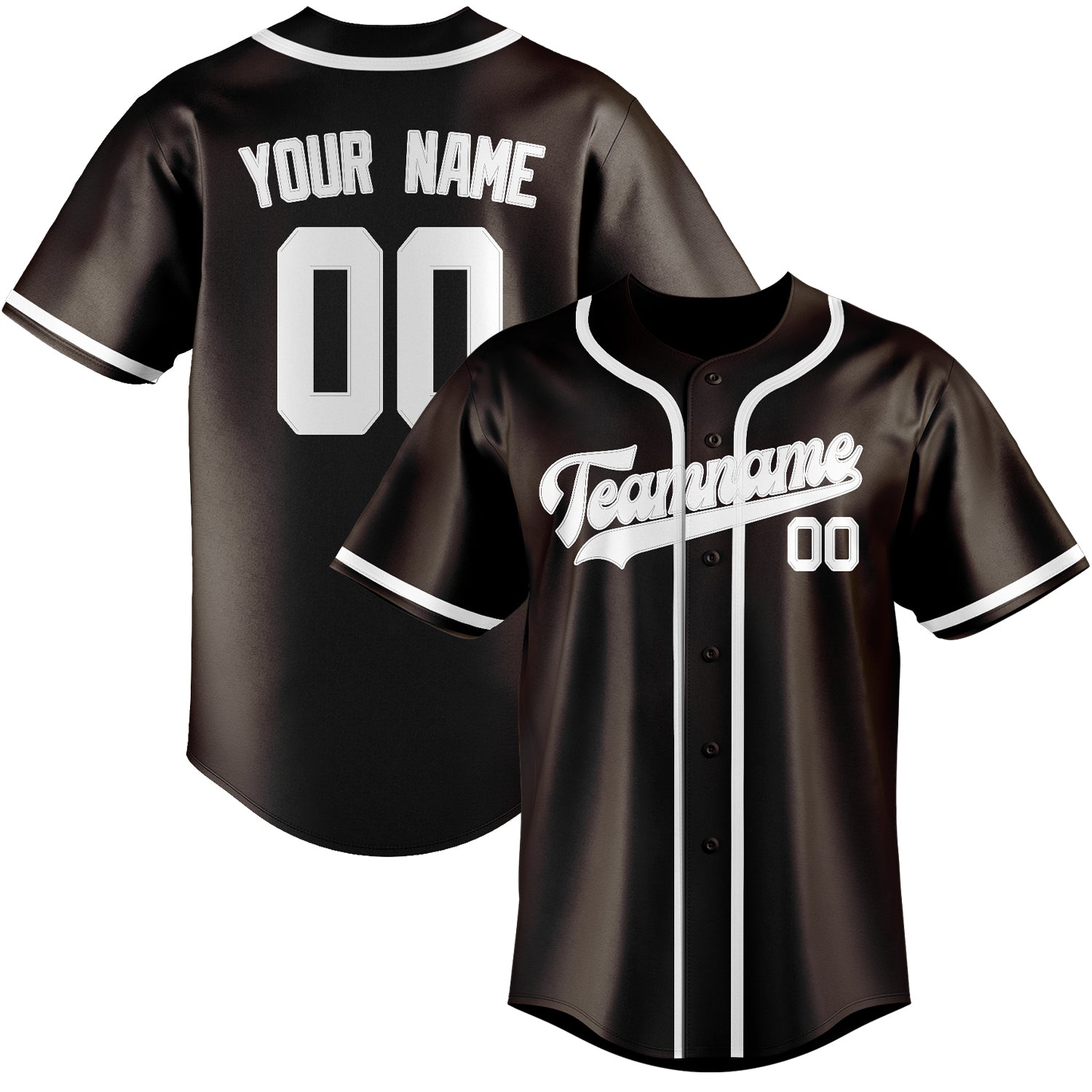 Benutzerdefiniertes Professionelles Braun Weiß Baseballtrikot