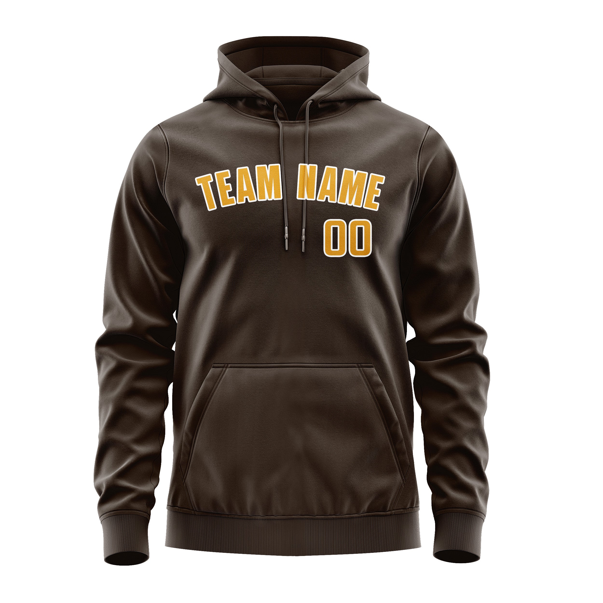 Maßgeschneidertes Braun Gelb Hoodie
