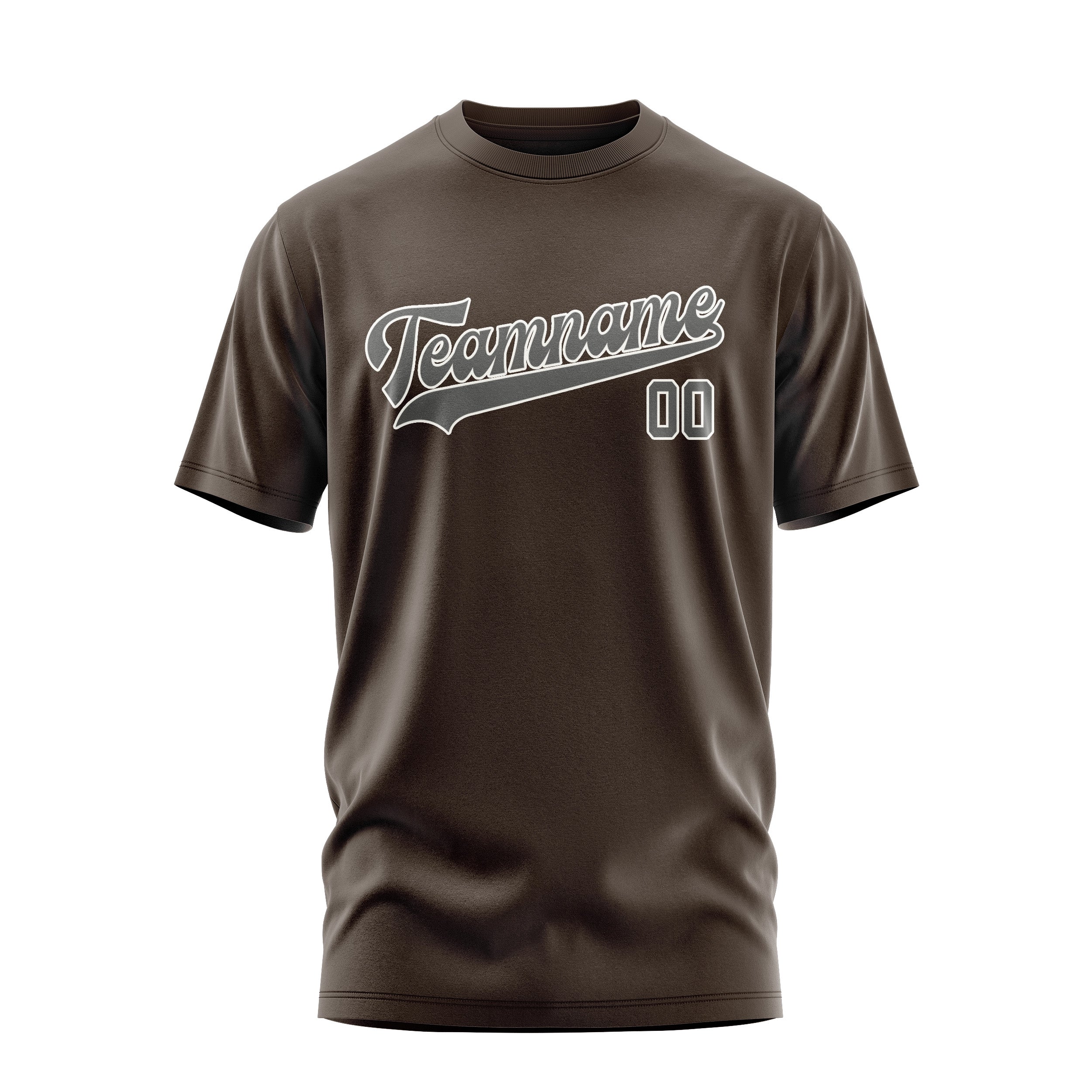 Maßgeschneidertes Braun Dunkelgrau T-Shirt