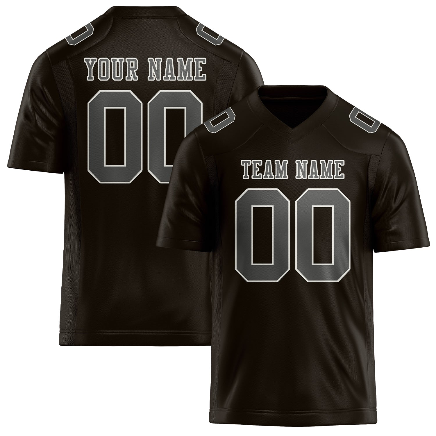 Maßgeschneidertes Professionelles Braun Dunkelgrau Rugbytrikot