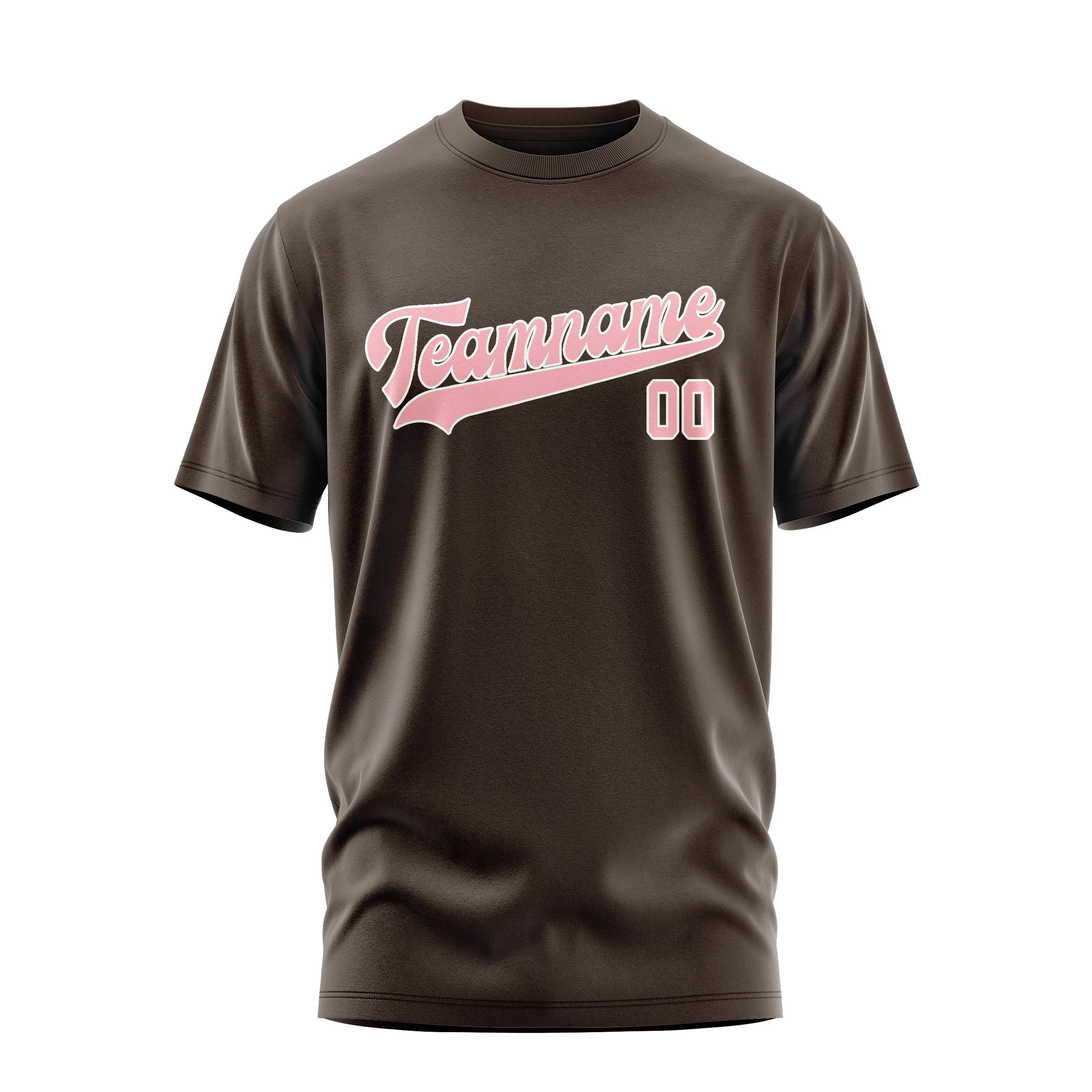 Maßgeschneidertes Braun Rosa T-Shirt