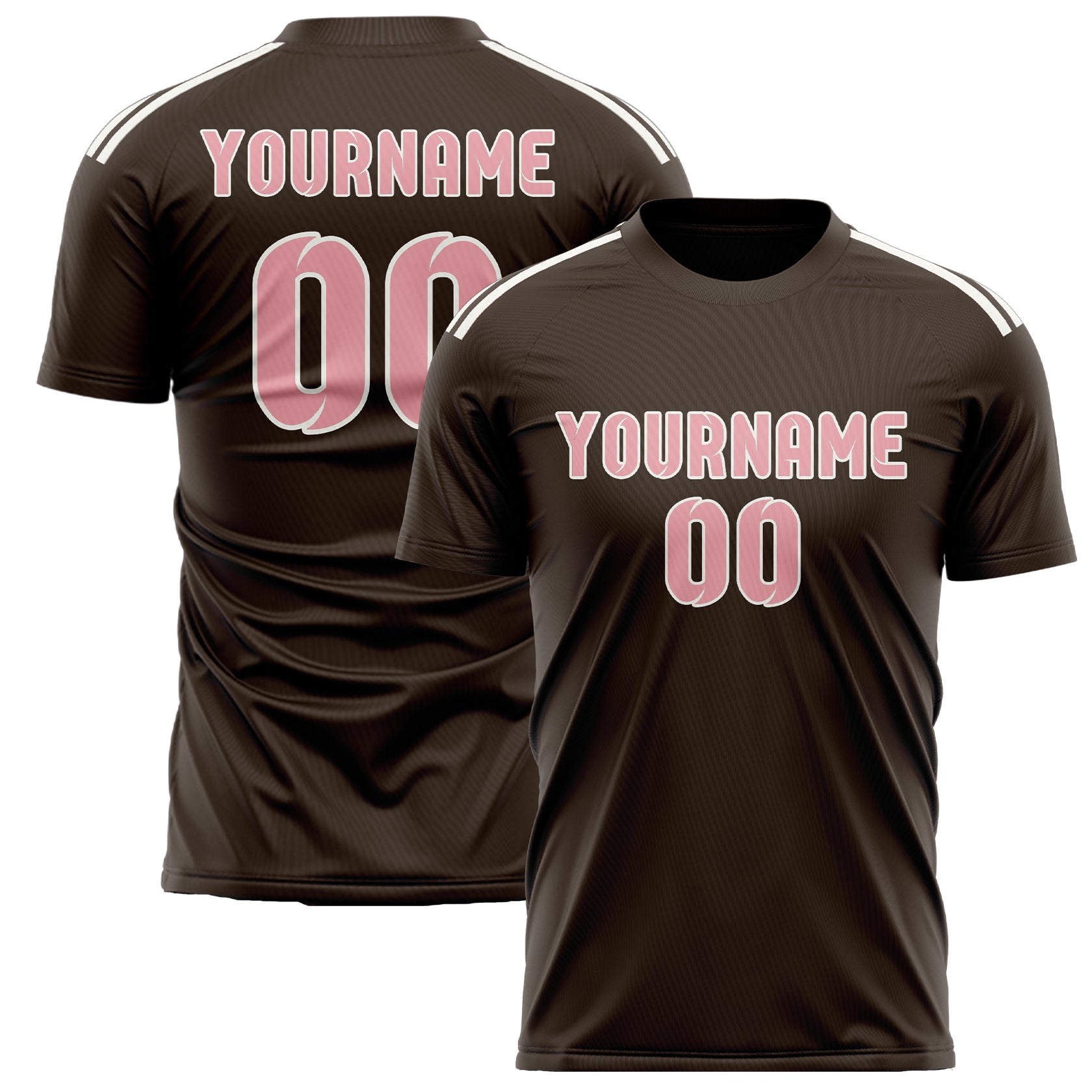 Benutzerdefiniertes Professionelles Braun Rosa Fußballtrikot