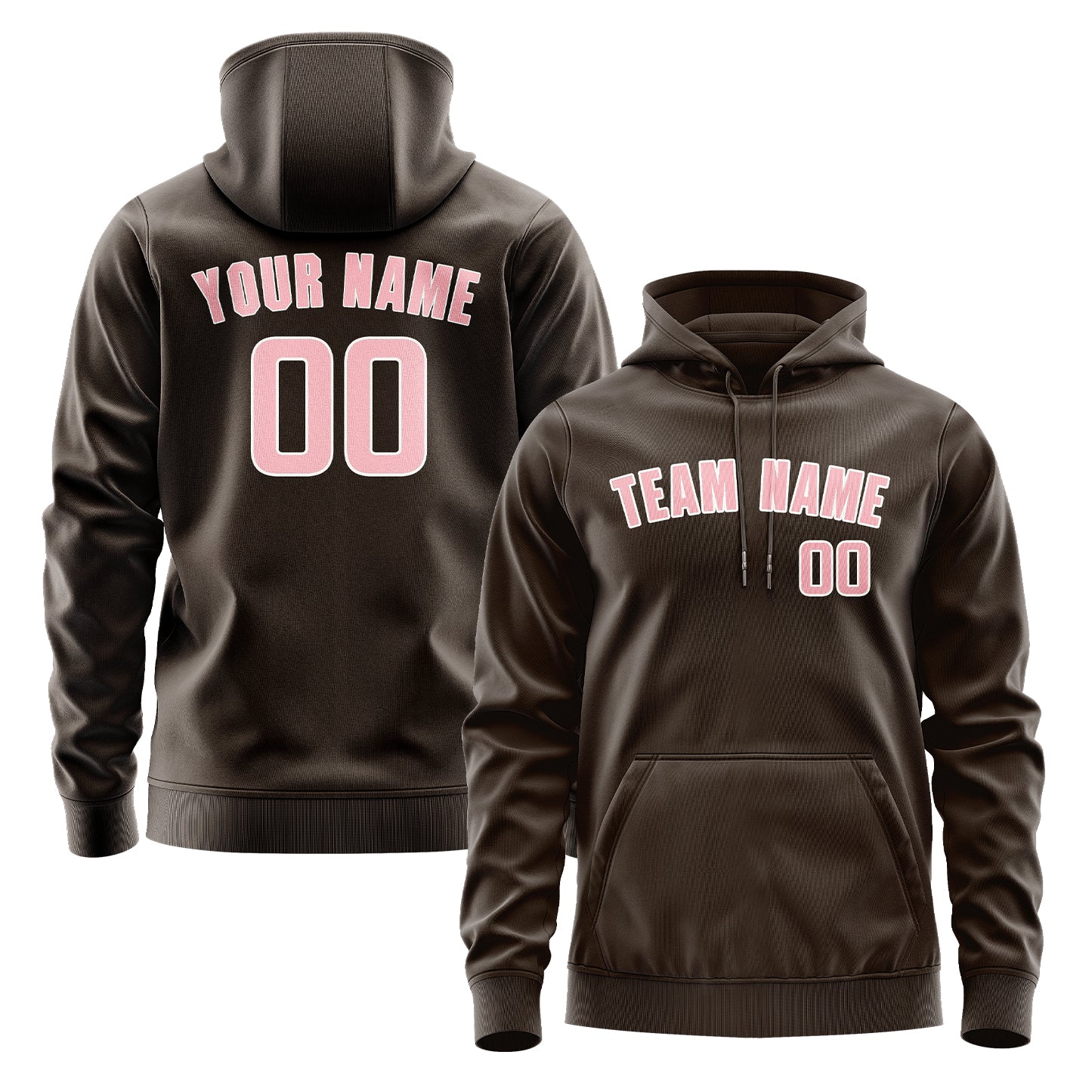 Maßgeschneidertes Braun Rosa Hoodie