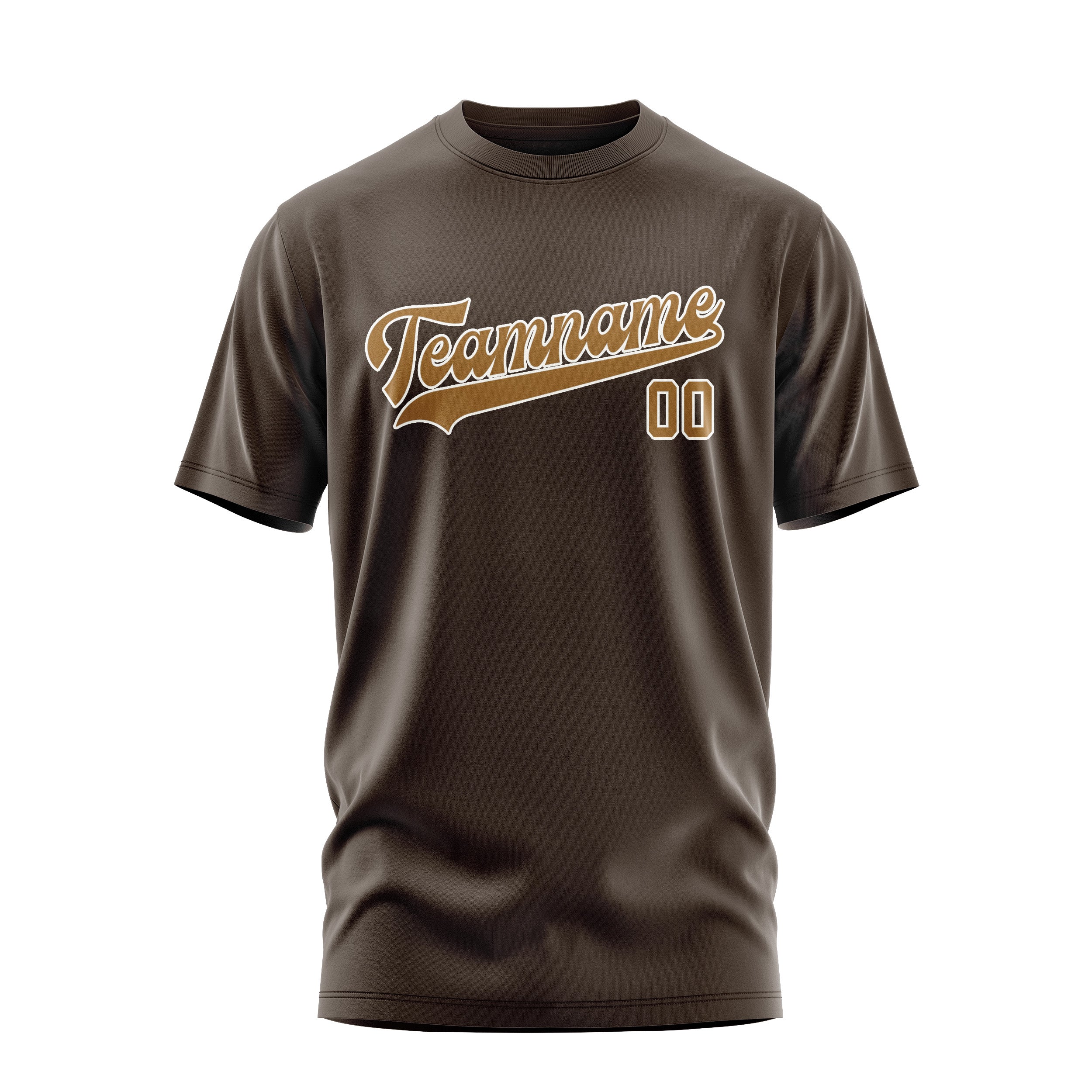Maßgeschneidertes Braun Khaki T-Shirt