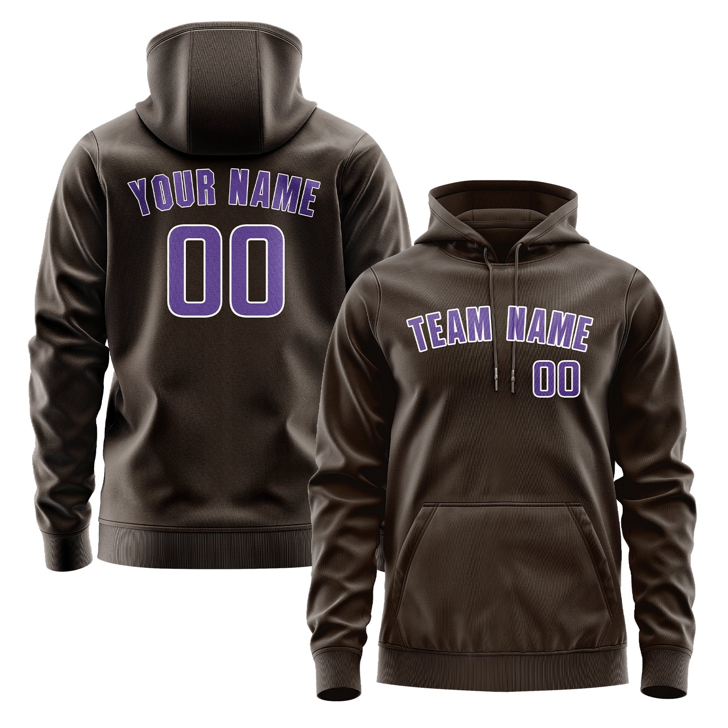Maßgeschneidertes Braun Lavendel Hoodie