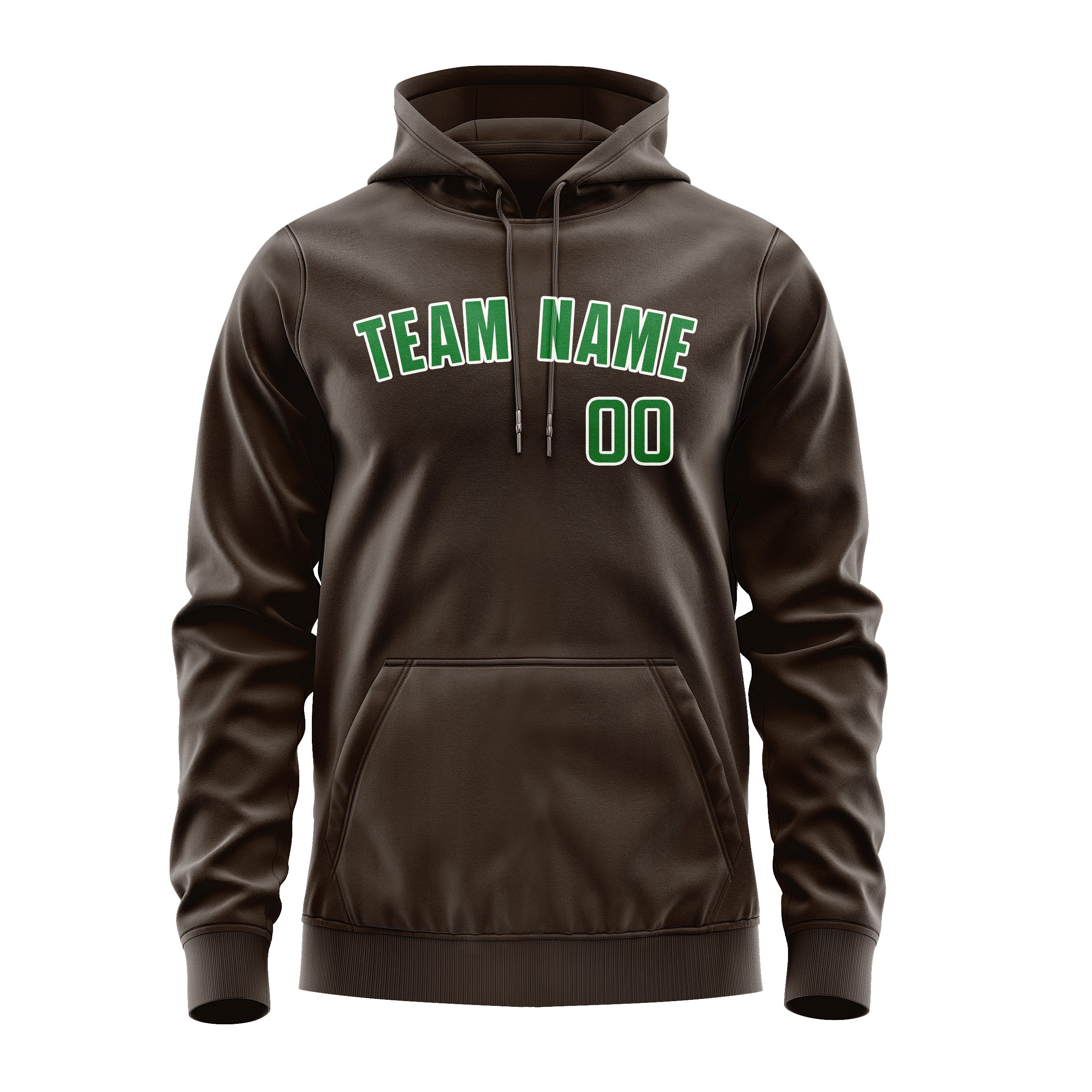 Maßgeschneidertes Braun Smaragdgrün Hoodie