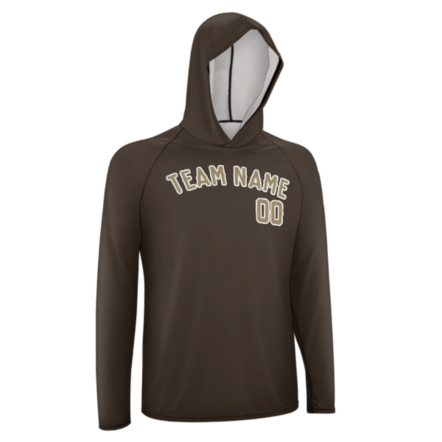 Maßgeschneidertes Braun Hellkhaki UV-Hoodie