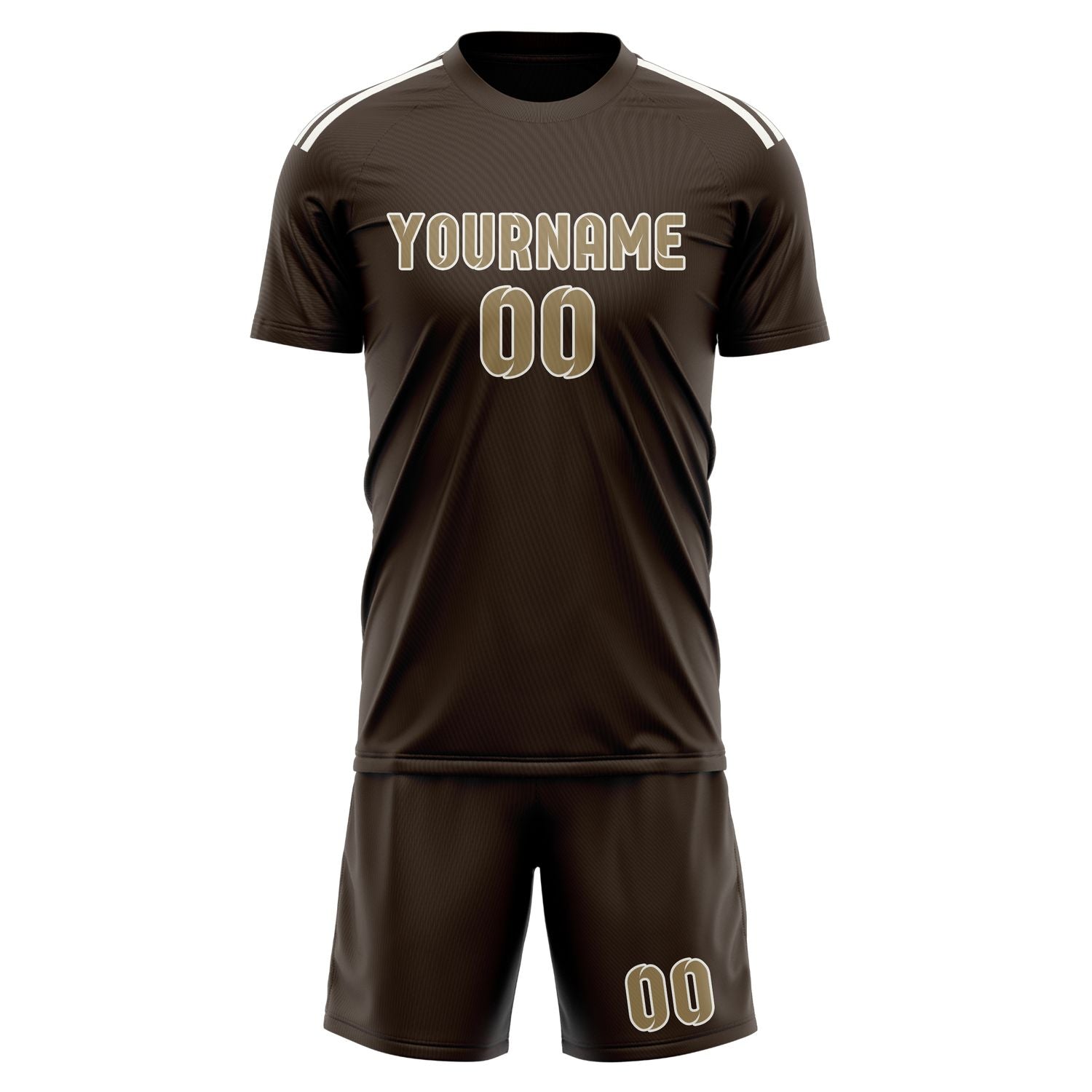Maßgeschneidertes Professionelles Braun Hellkhaki Fußballtrikot-Set