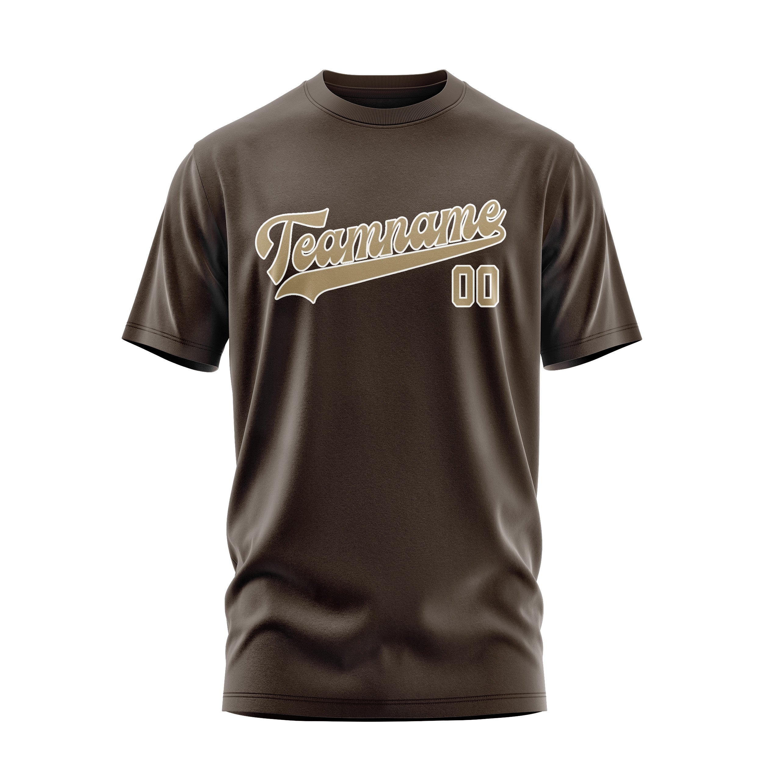 Maßgeschneidertes Braun Hellkhaki T-Shirt